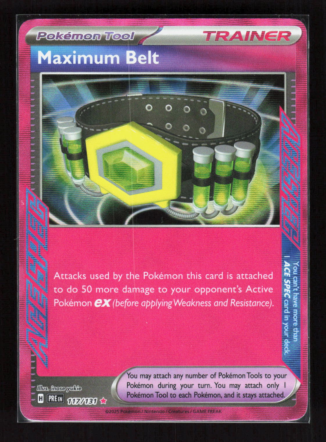 Pokémon Maximum Belt 117/131 – Prismatic Evolutions (EN) ACE SPEC Holo – Vorderseite