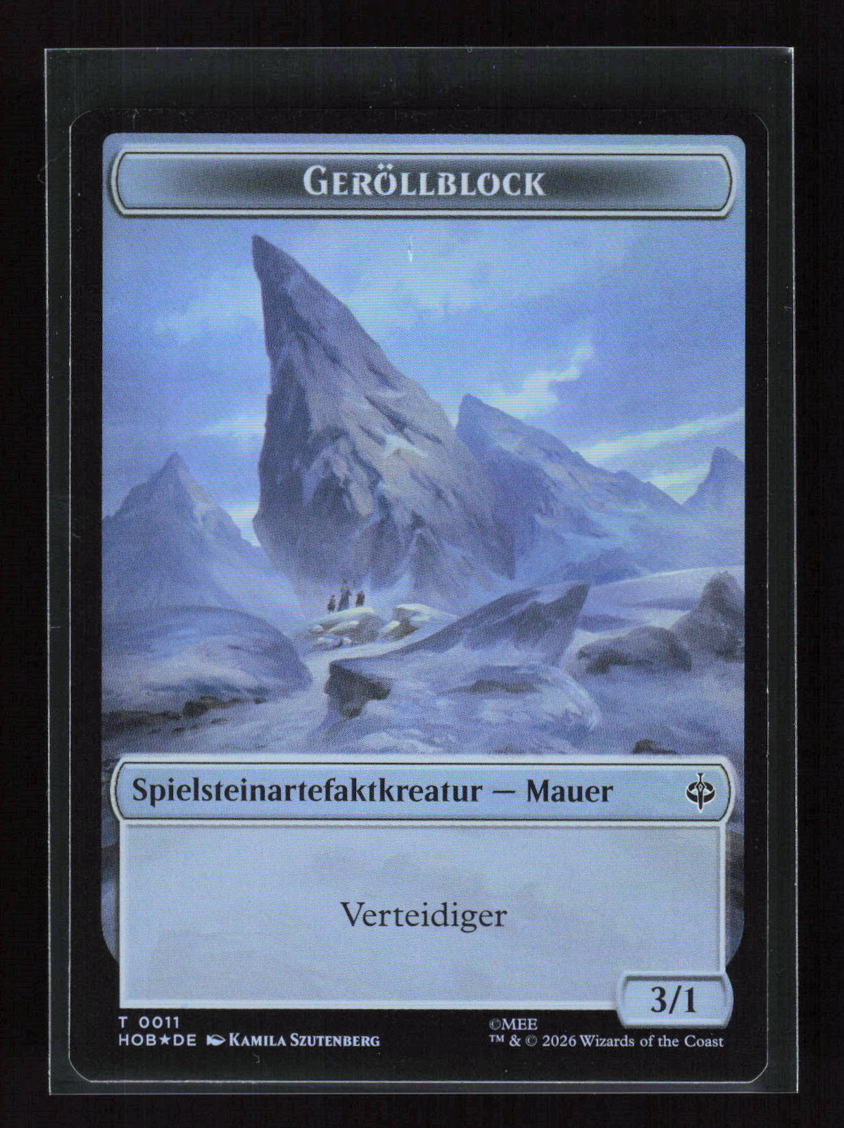 Magic: The Gathering Geröllblock // Bär 0011 // 0007 – The Hobbit Token (T) Foil – Vorderseite