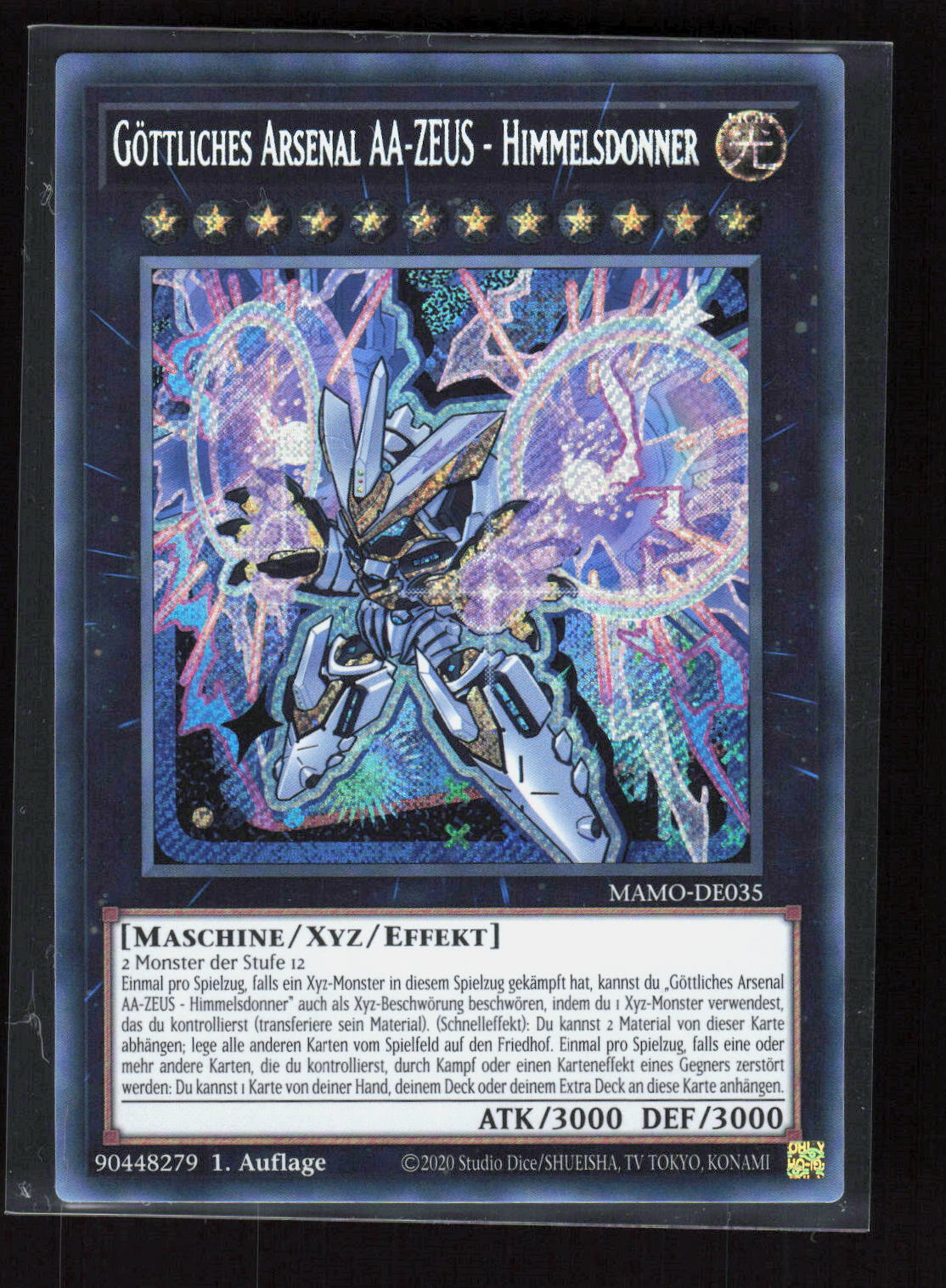 Yu-Gi-Oh! Göttliches Arsenal AA-ZEUS Himmelsdonner MAMO-DE035 Magnificent Secret – Vorderseite