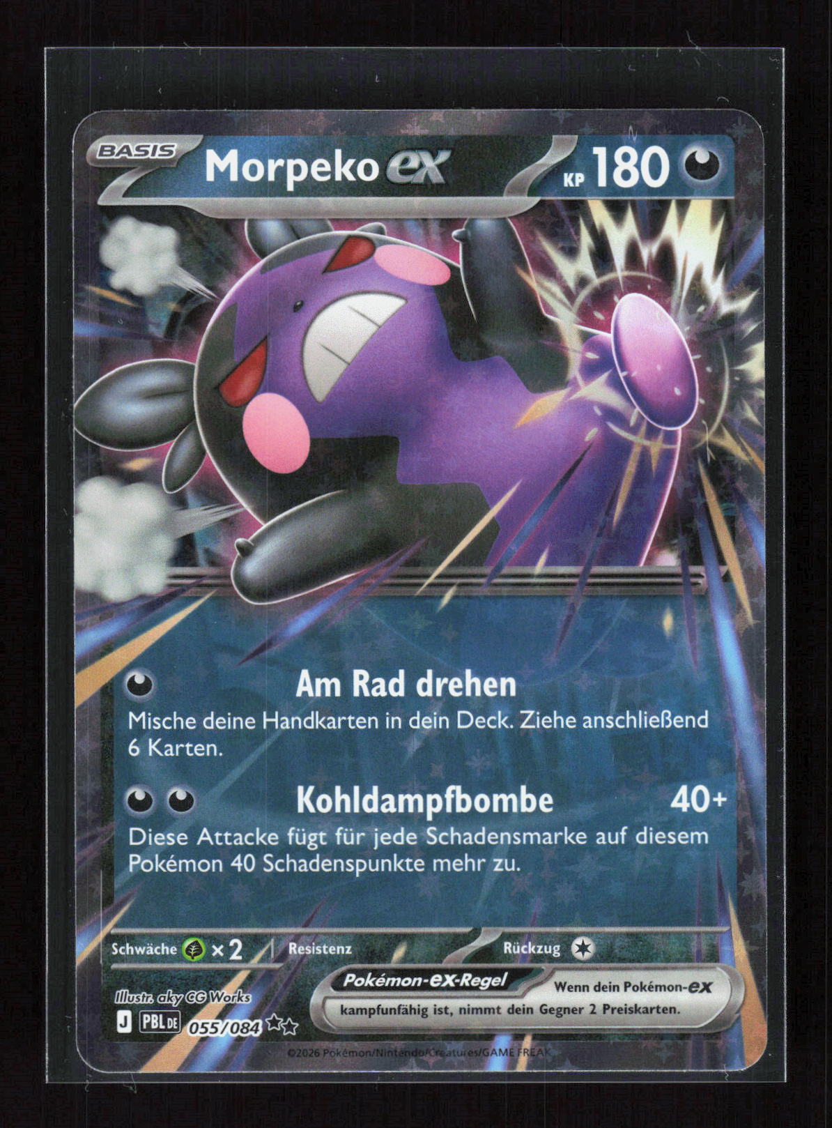 Pokémon Morpeko ex 055/084 – Dunkelnacht (DE) Double Rare Holo – Vorderseite