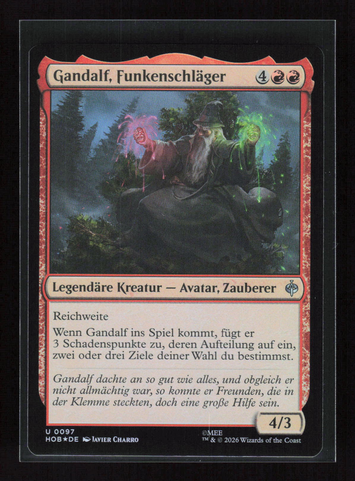 Magic: The Gathering Gandalf, Funkenschläger 0097 – Der Hobbit Uncommon (U) Foil – Vorderseite