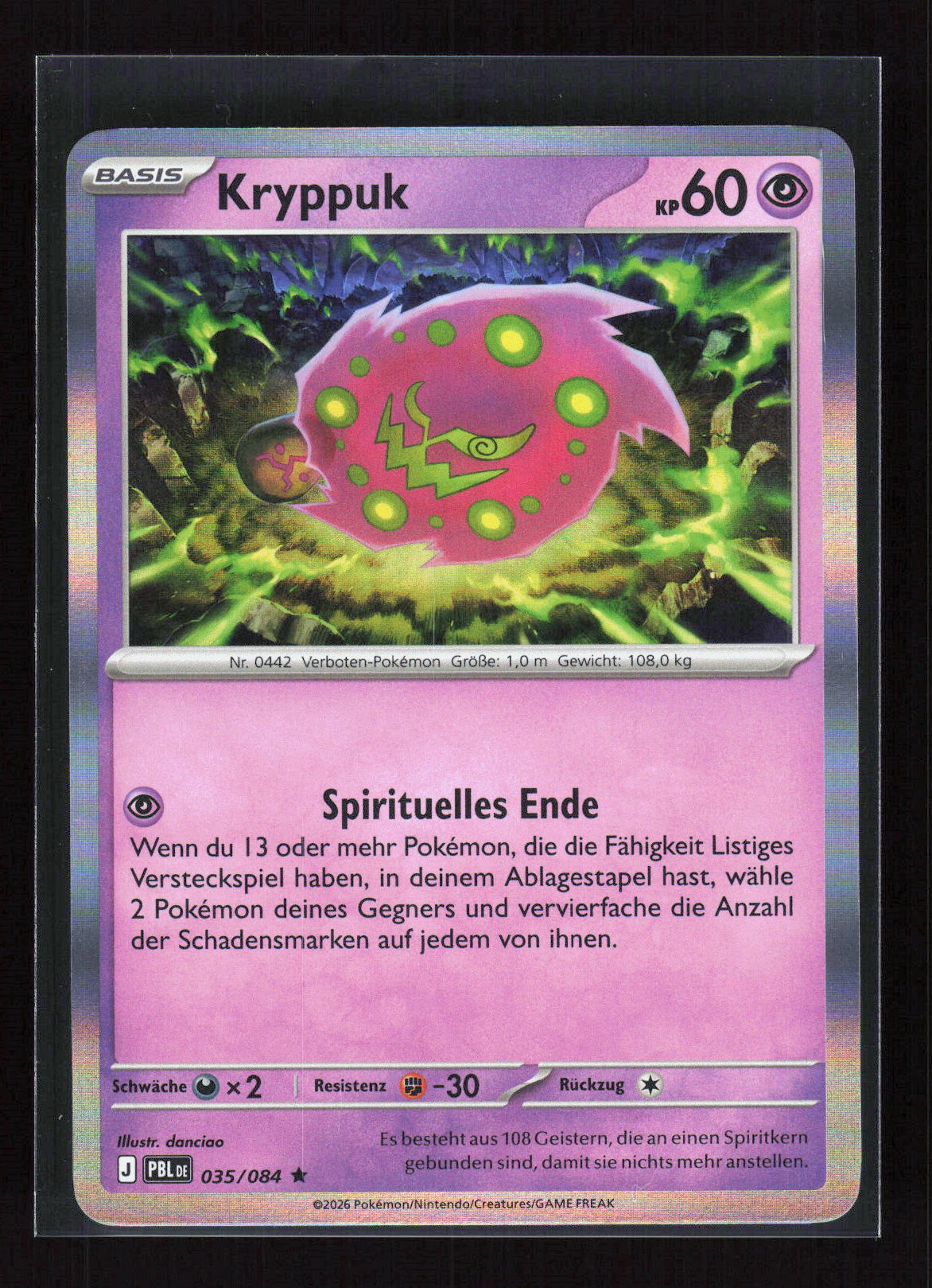 Pokémon Kryppuk 035/084 – Dunkelnacht (DE) Rare Holo – Vorderseite
