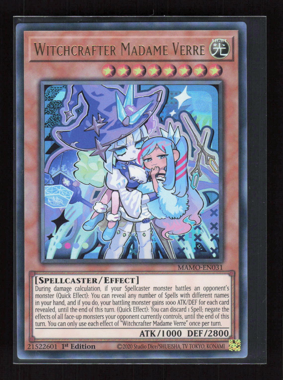 Yu-Gi-Oh! Witchcrafter Madame Verre MAMO-EN031 Magnificent Monsters Ultra Rare – Vorderseite