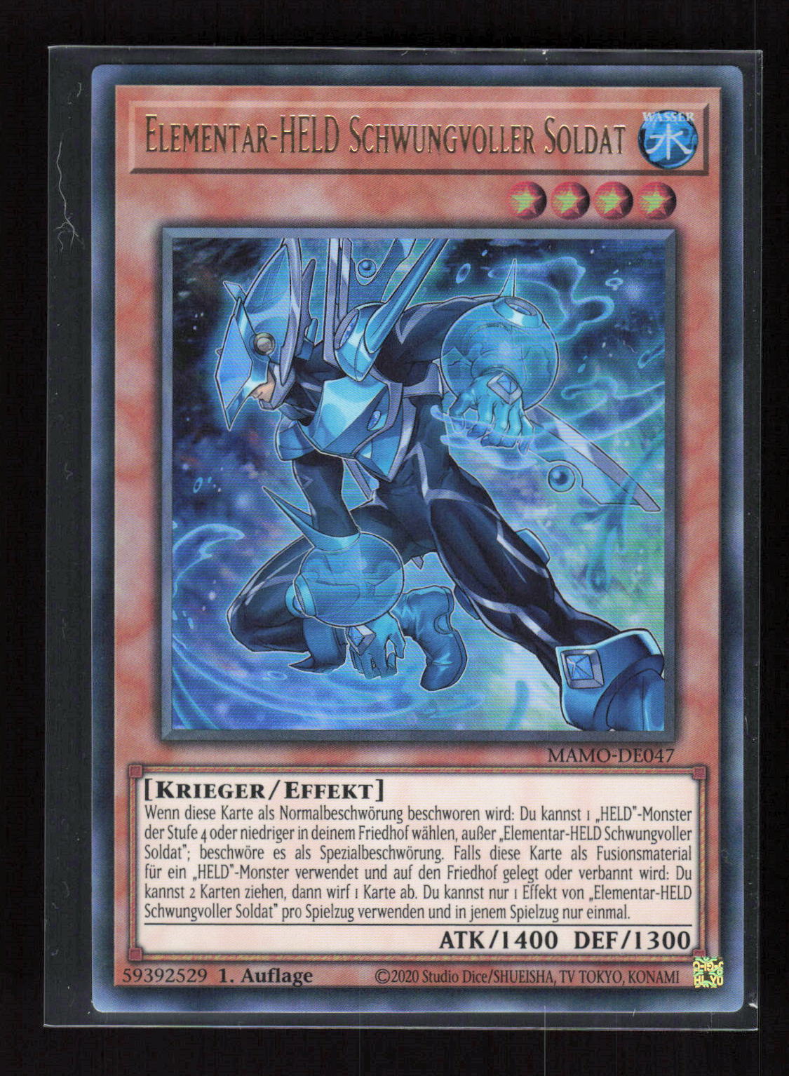 Yu-Gi-Oh! Elementar-HELD Schwungvoller Soldat MAMO-DE047 – Magnificent Monsters – Vorderseite