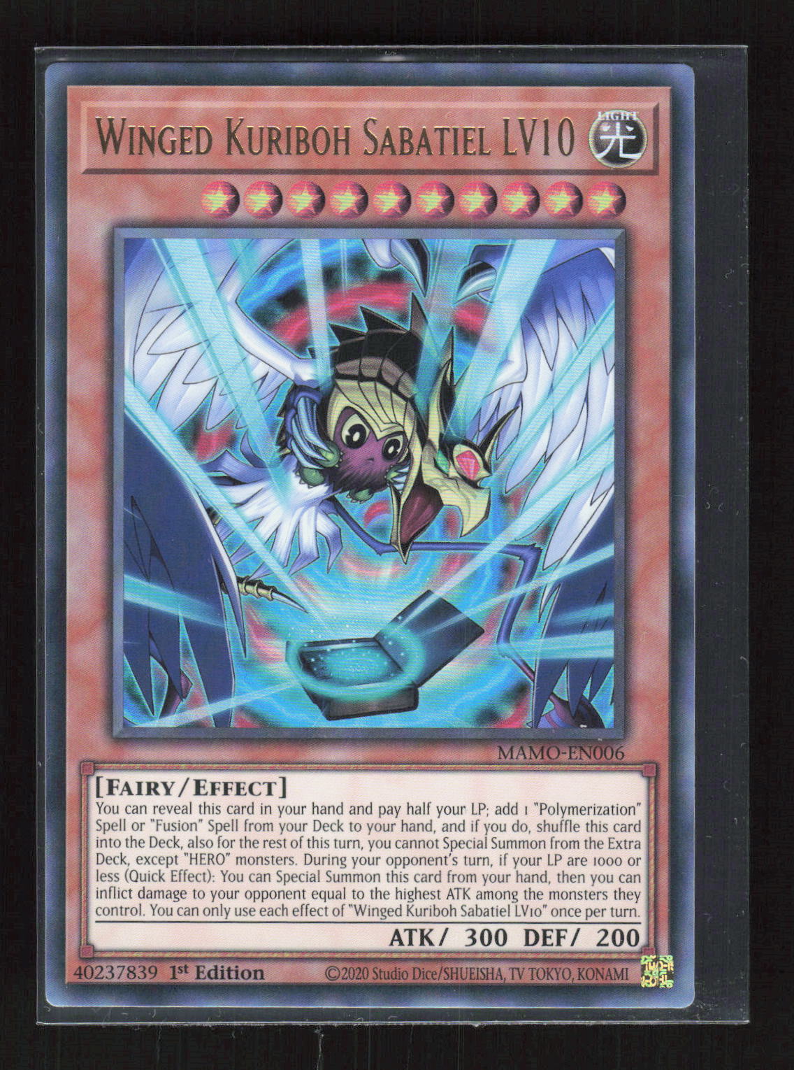 Yu-Gi-Oh! Winged Kuriboh Sabatiel LV10 MAMO-EN006 Magnificent Monsters Ultra – Vorderseite