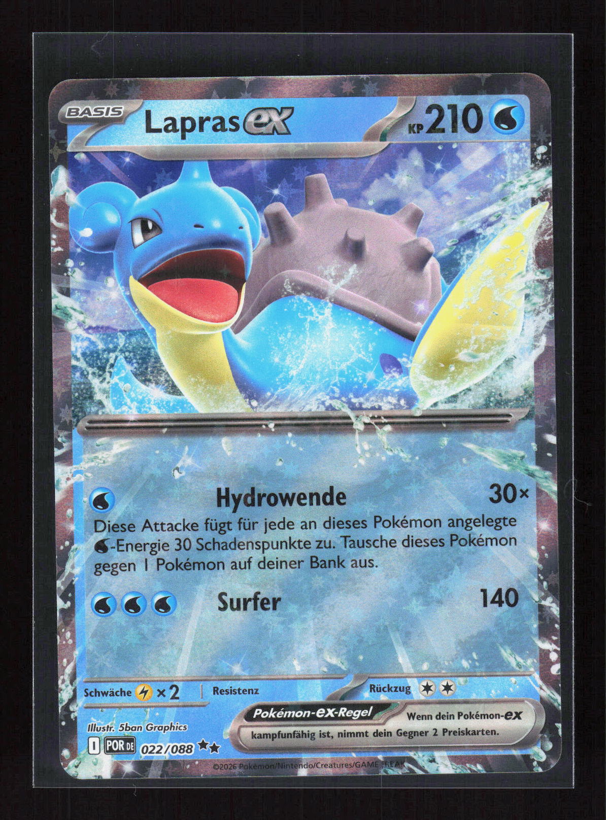 Pokémon Lapras ex 022/088 – Perfekte Ordnung (DE) Double Rare Holo – Vorderseite