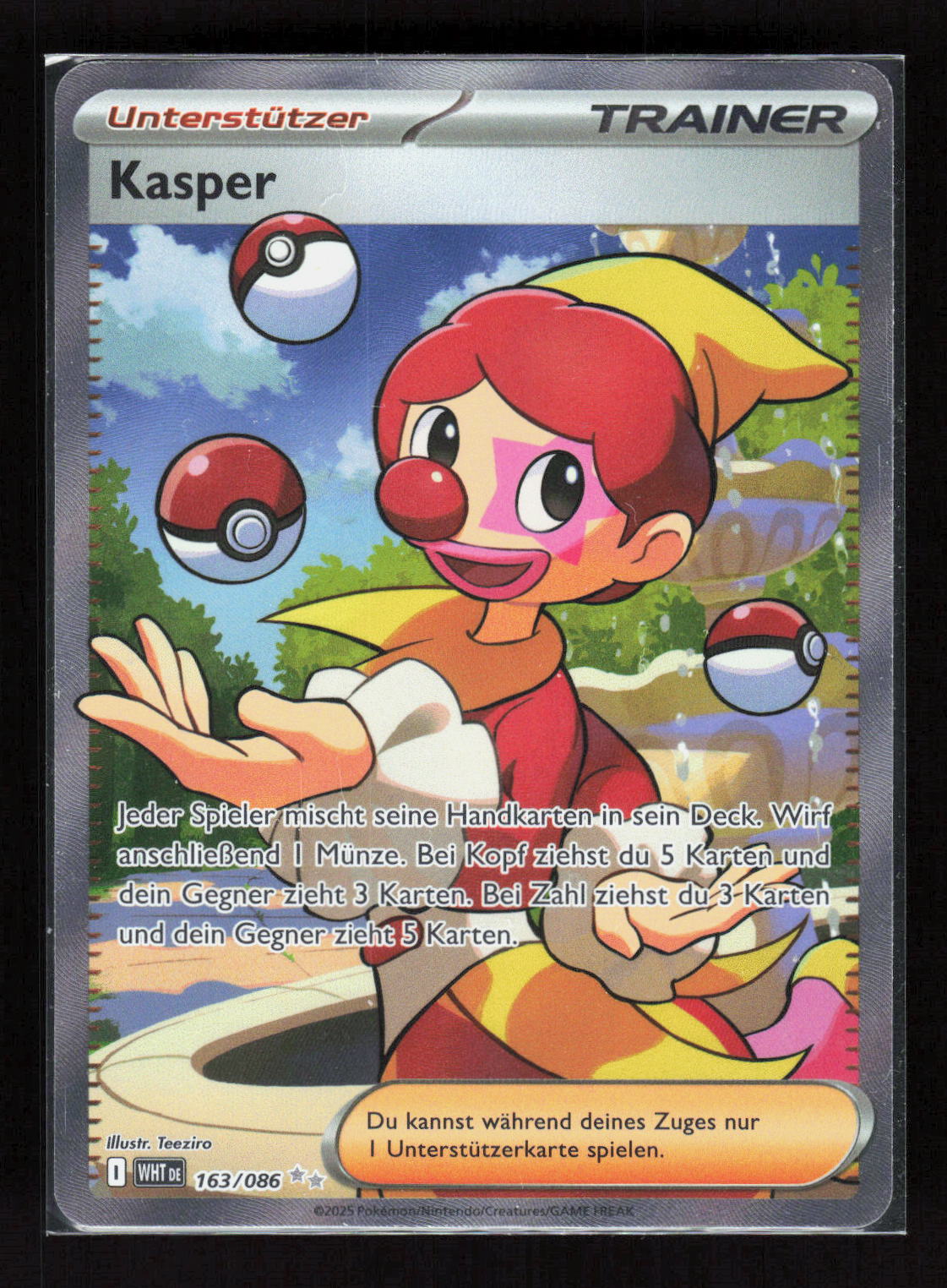 Pokémon Kasper 163/086 – Weiße Flammen (DE) Ultra Rare Full Art – Vorderseite