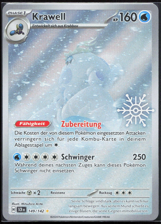 Pokemon Krawell Stellarkrone sv 149 NM Holiday Snowflake