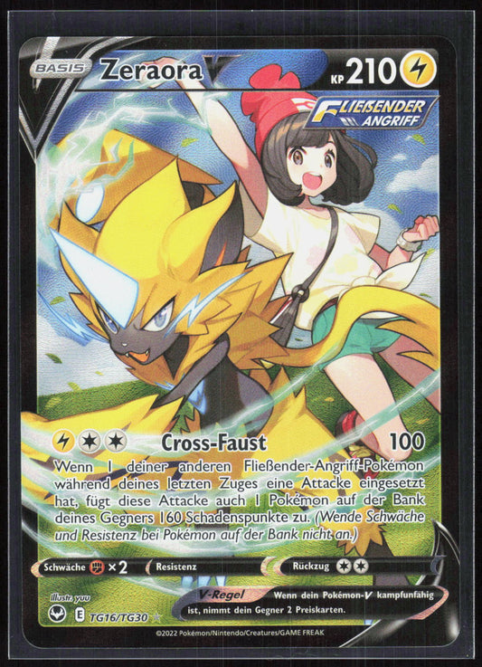Pokemon TCG Zeraora V Silberne Sturmwinde TG16 NM Holografisch Selten V