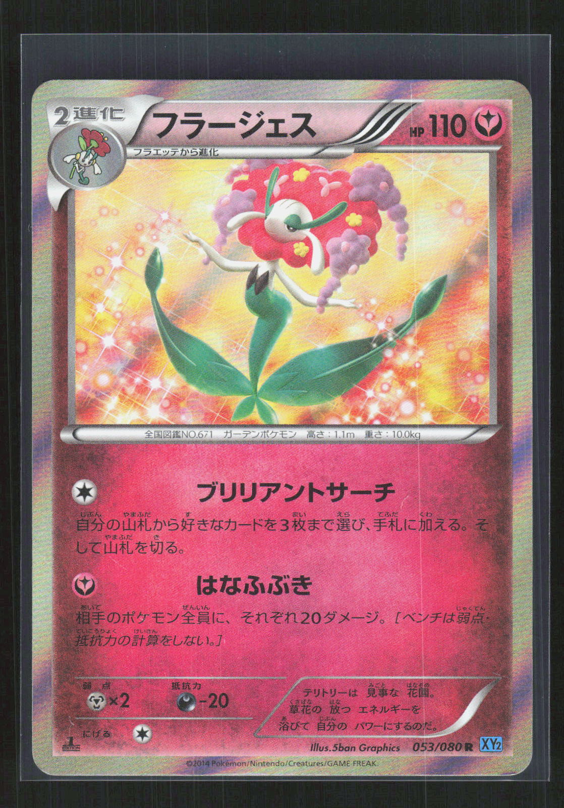 Pokémon Florges 053/080 – Wild Blaze (JP) Rare Holo GD – Vorderseite