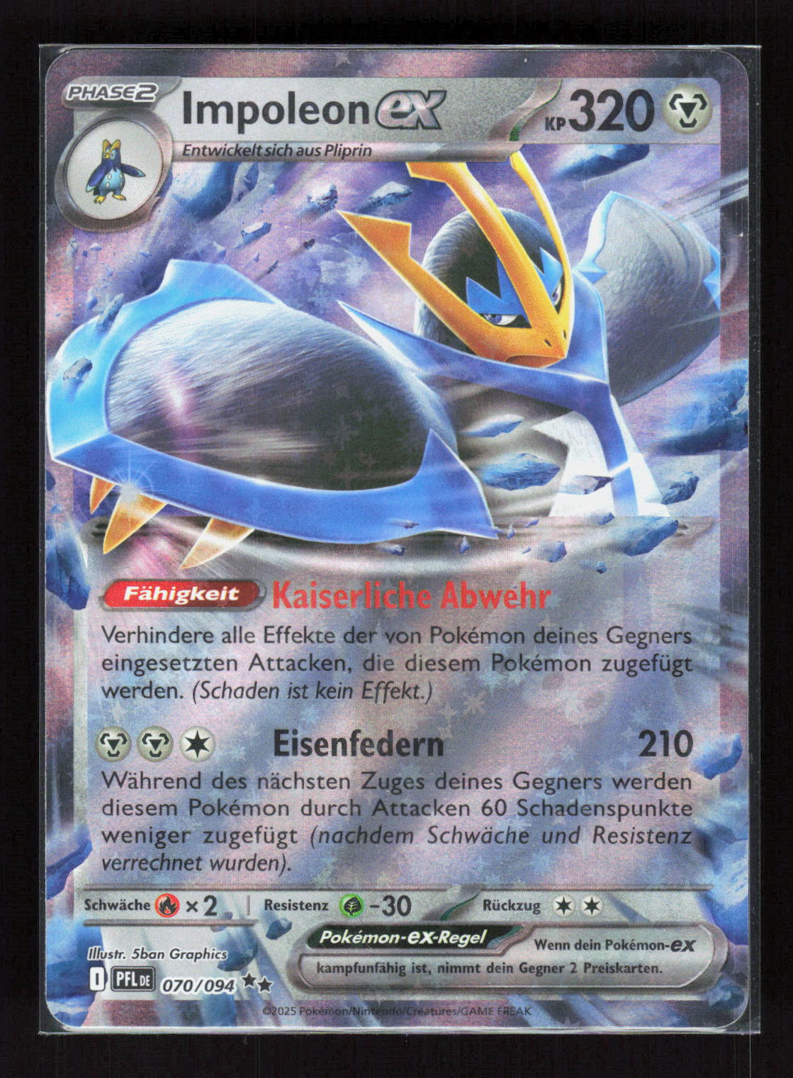 Pokémon Impoleon ex 070/094 – Fatale Flammen (DE) Double Rare Holo – Vorderseite