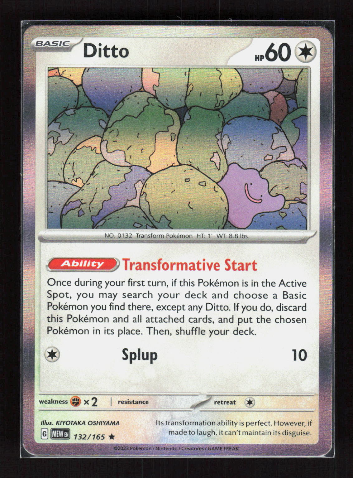 Pokémon Ditto 132/165 – 151 (EN) Rare Holo – Vorderseite