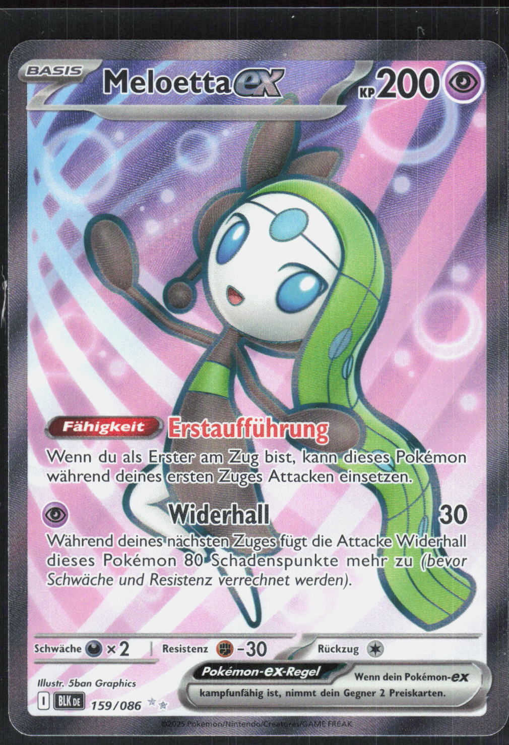 Pokemon TCG Meloetta-ex Schwarze Blitze 159 NM Ultra Selten