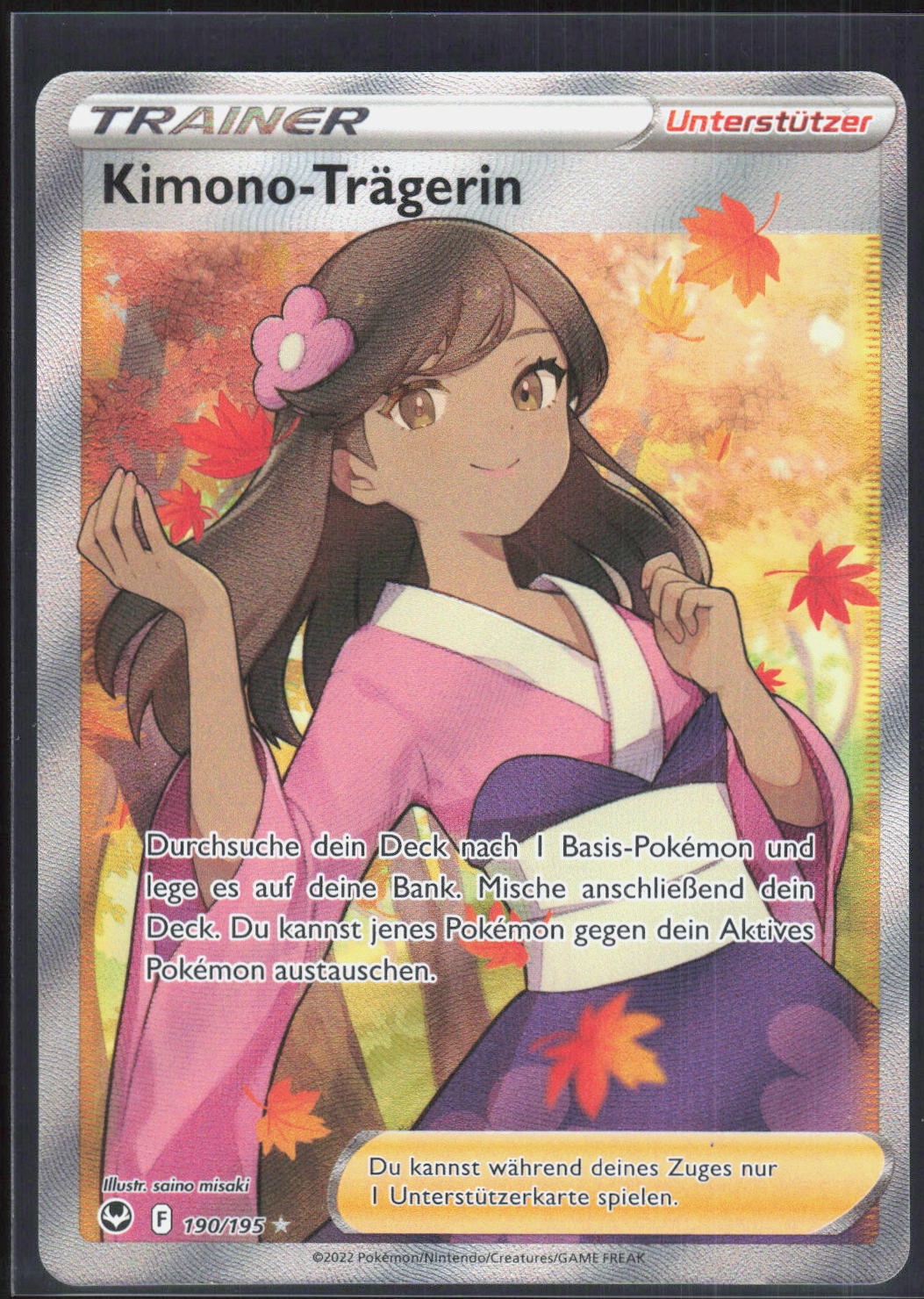 Pokemon TCG Kimono-Trägerin Silberne Sturmwinde 190 NM Ultra Selten