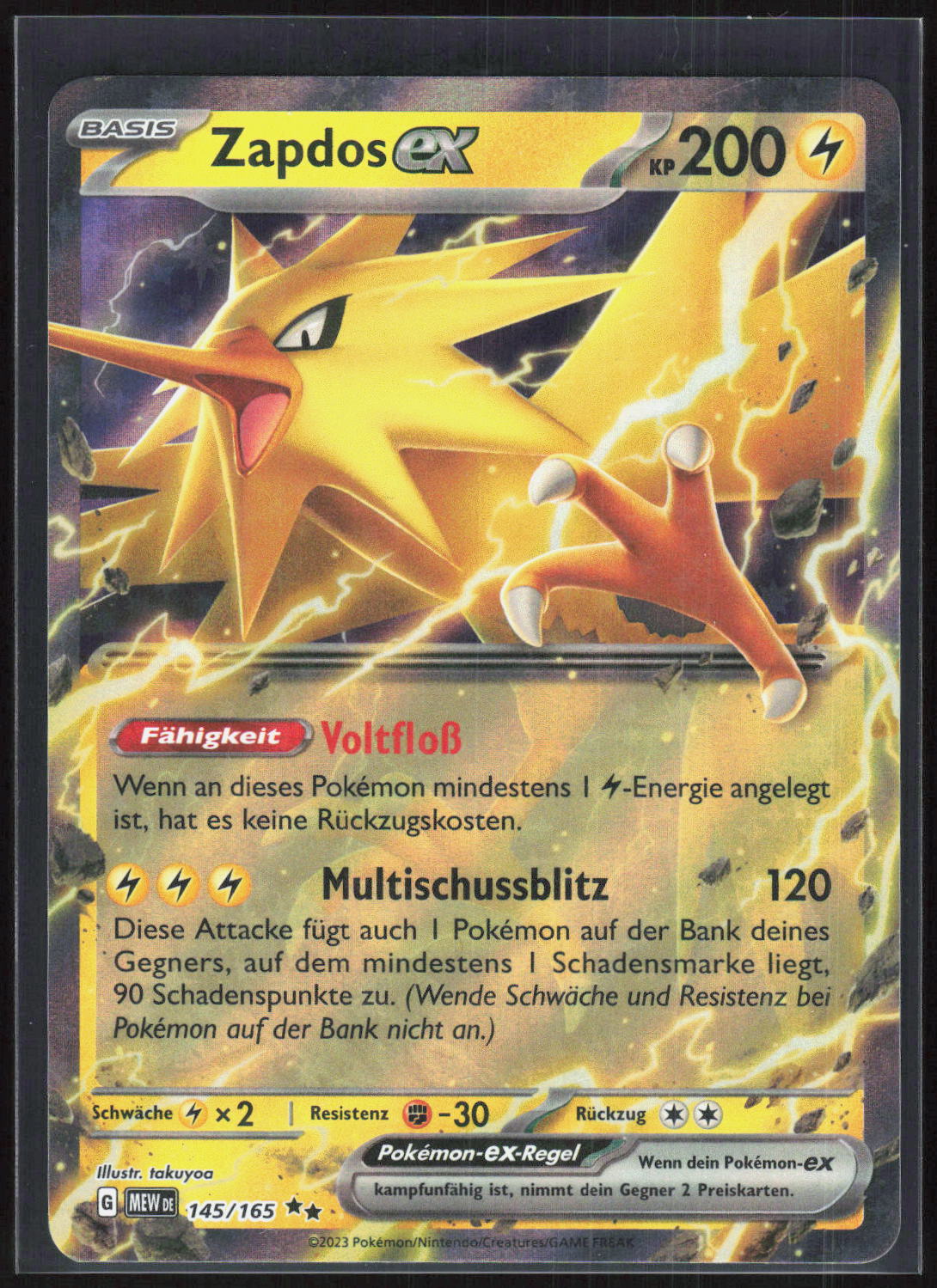 Pokemon TCG Zapdos-ex 151 145 NM Doppelselten