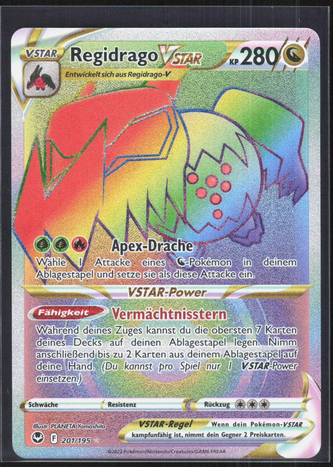 Pokemon TCG Regidrago VSTAR Silberne Sturmwinde 201 NM Versteckt Selten