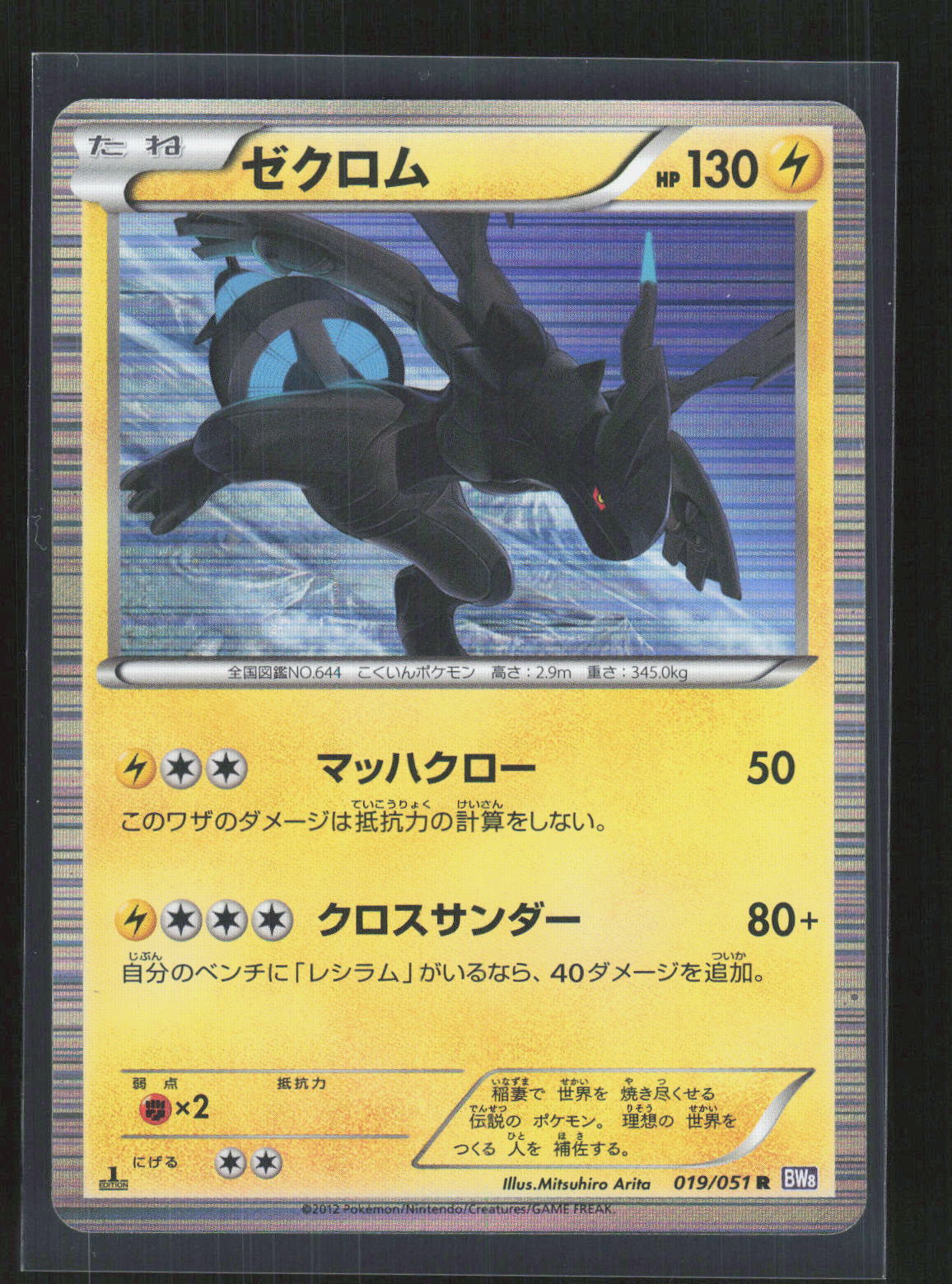 Pokémon Zekrom 019/051 – Thunder Knuckle (JP) Holo GD – Vorderseite