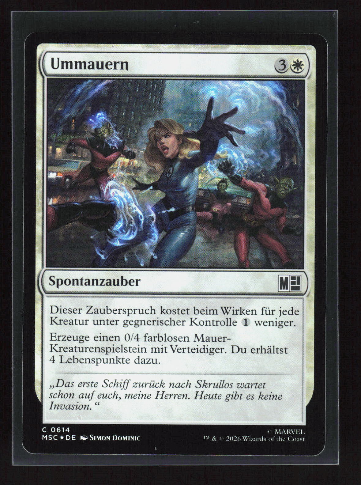 Magic: The Gathering Ummauern 614 Marvel Super Heroes Commander Common (C) Foil – Vorderseite