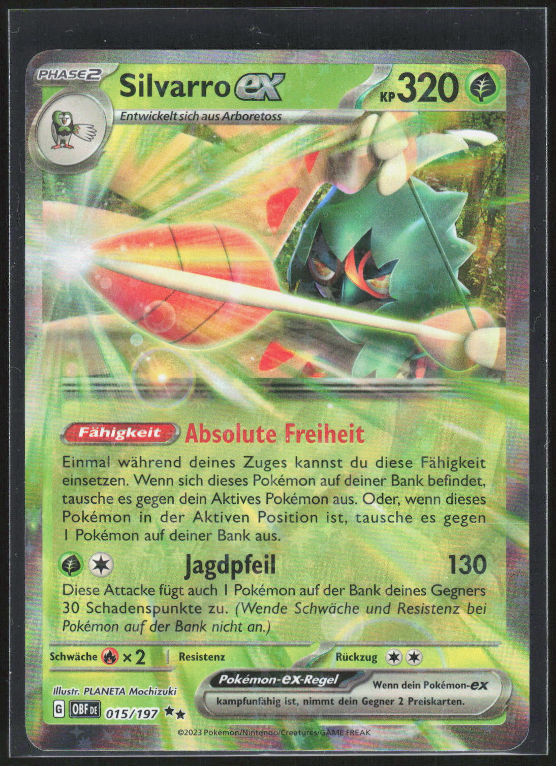 Pokemon TCG Silvarro-ex Obsidian Flammen 015 NM Doppelselten