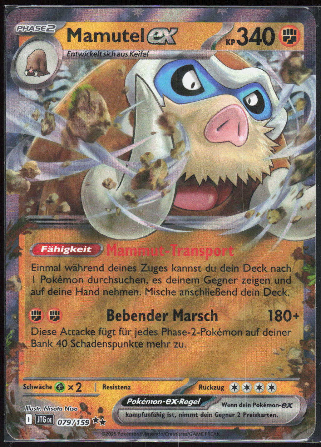 Pokemon TCG Mamutel-ex Reisegefährten 079 NM Doppelselten Holo