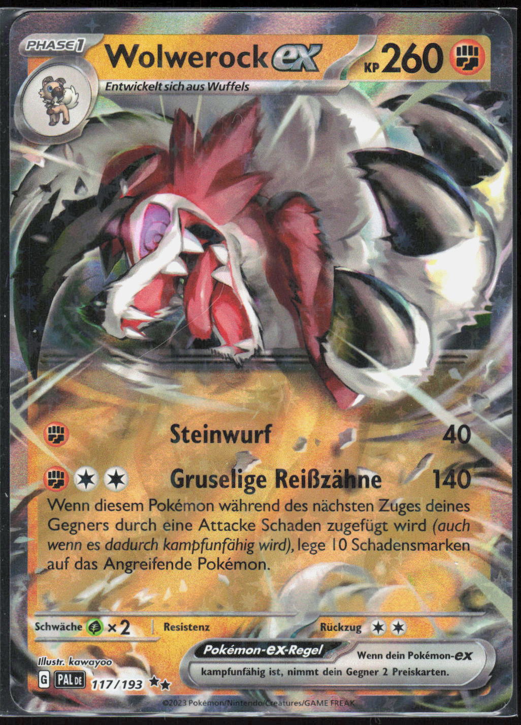 Pokemon TCG Wolwerock-ex Entwicklungen in Paldea 117 NM Doppelselten