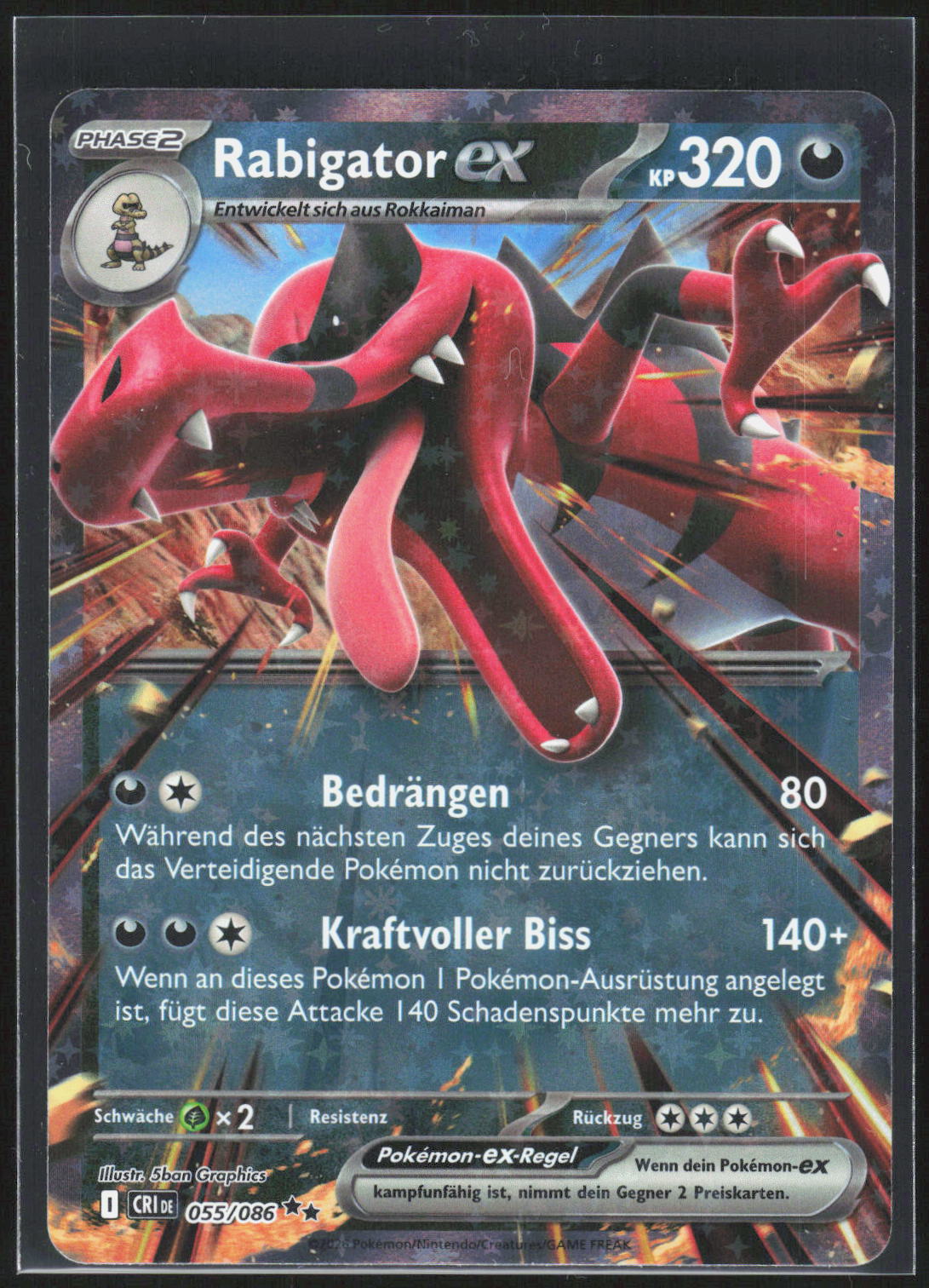 Pokemon TCG Rabigator-ex Wachsendes Chaos 055 NM Doppelselten