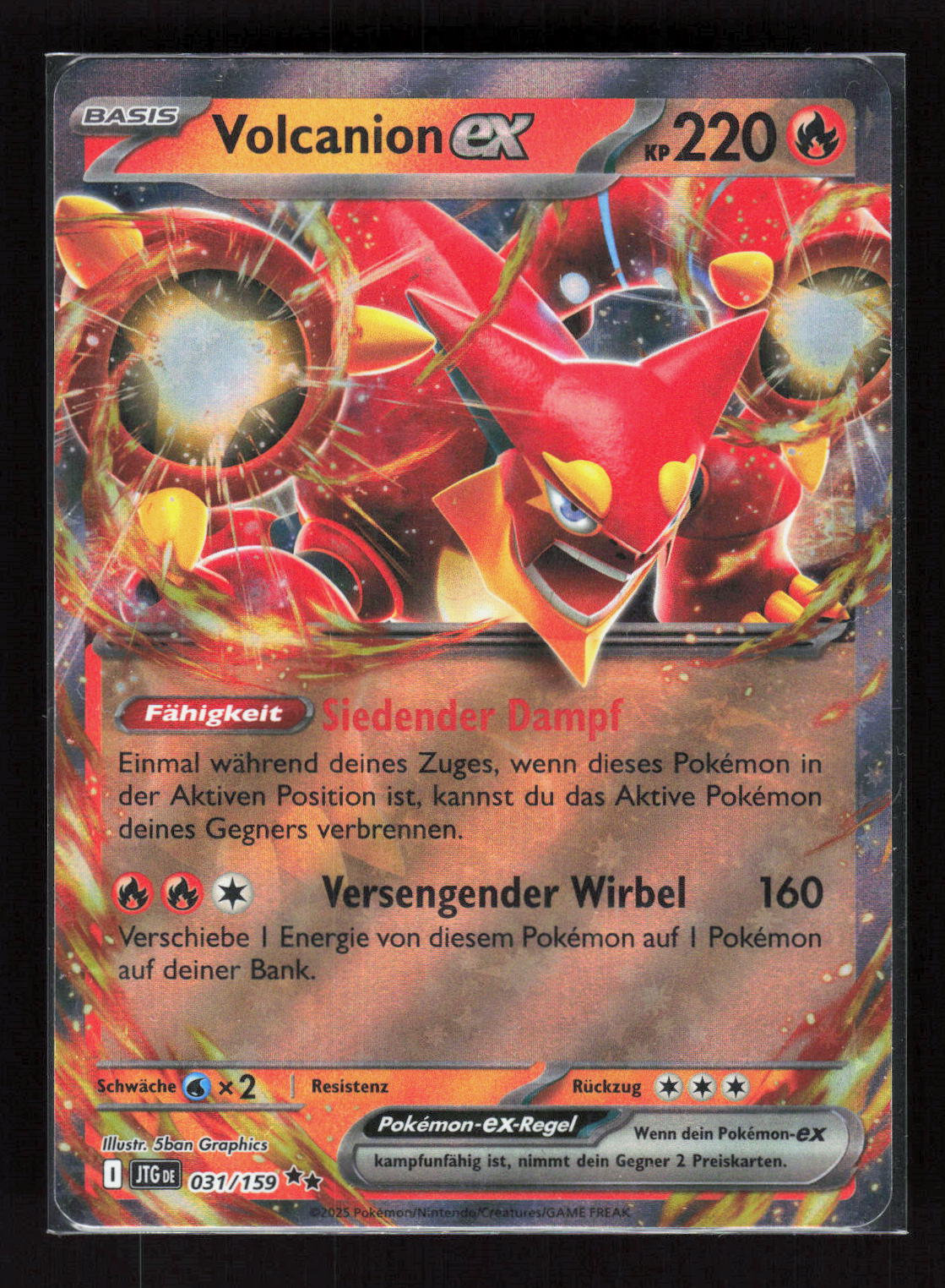 Pokémon Volcanion ex 031/159 – Reisegefährten (DE) Double Rare Holo – Vorderseite