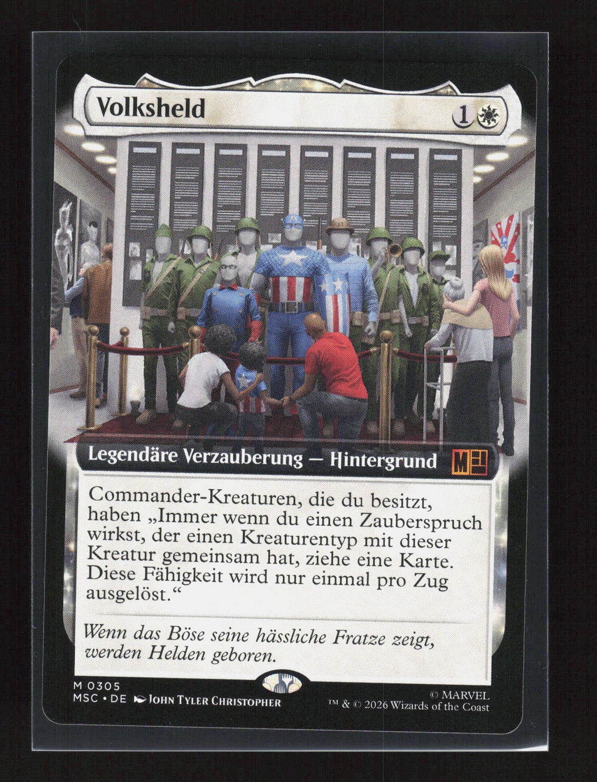 Magic: The Gathering Volksheld 305 Marvel Super Heroes Commander Mythic Rare (M) – Vorderseite