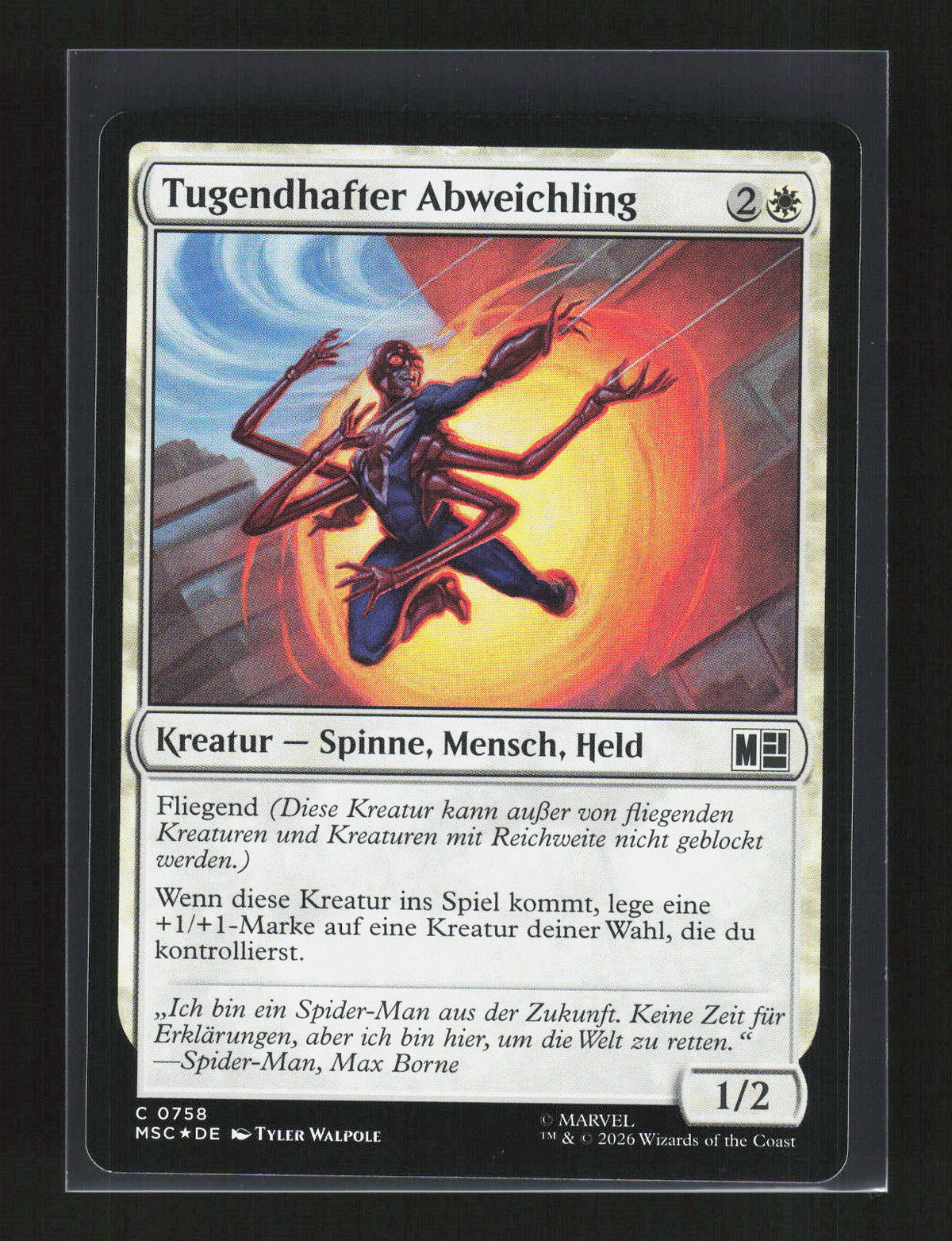 Magic: The Gathering Tugendhafter Abweichling 758 Marvel Super Heroes Foil – Vorderseite