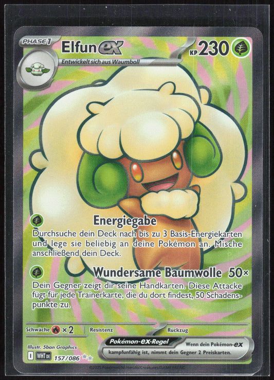 Pokemon TCG Elfun-ex Weiße Flammen 157 NM Ultra Selten FULL Art