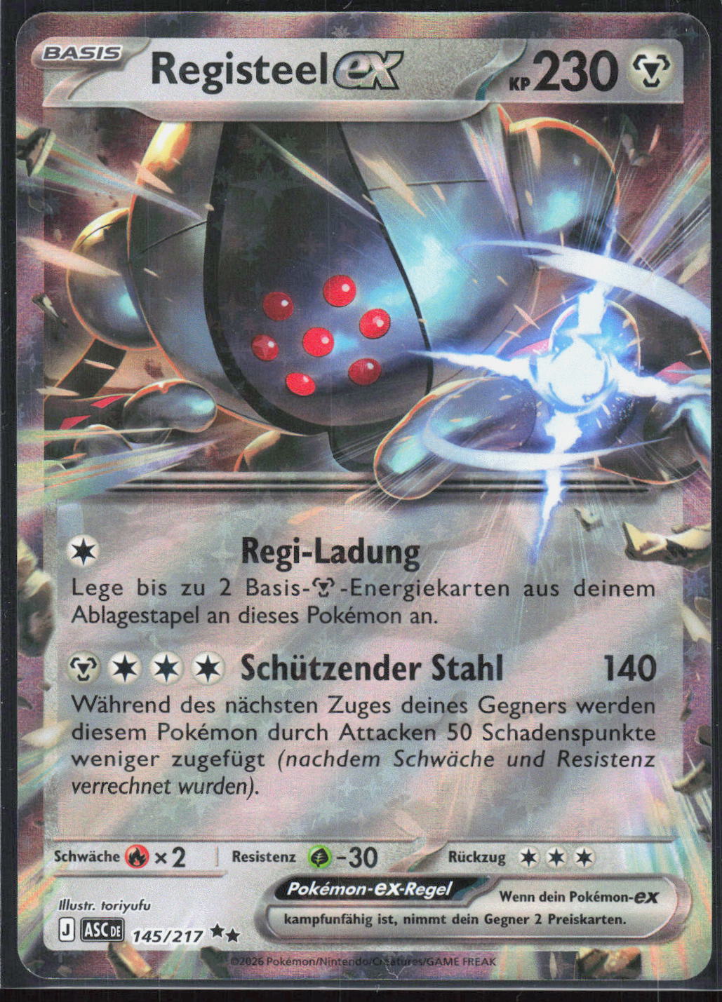 Pokemon TCG Registeel-ex Erhabene Helden 145 NM Doppelselten