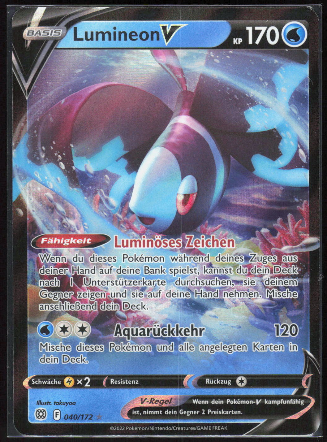 Pokemon TCG Lumineon V Strahlende Sterne 040 NM Holografisch Selten V Holo