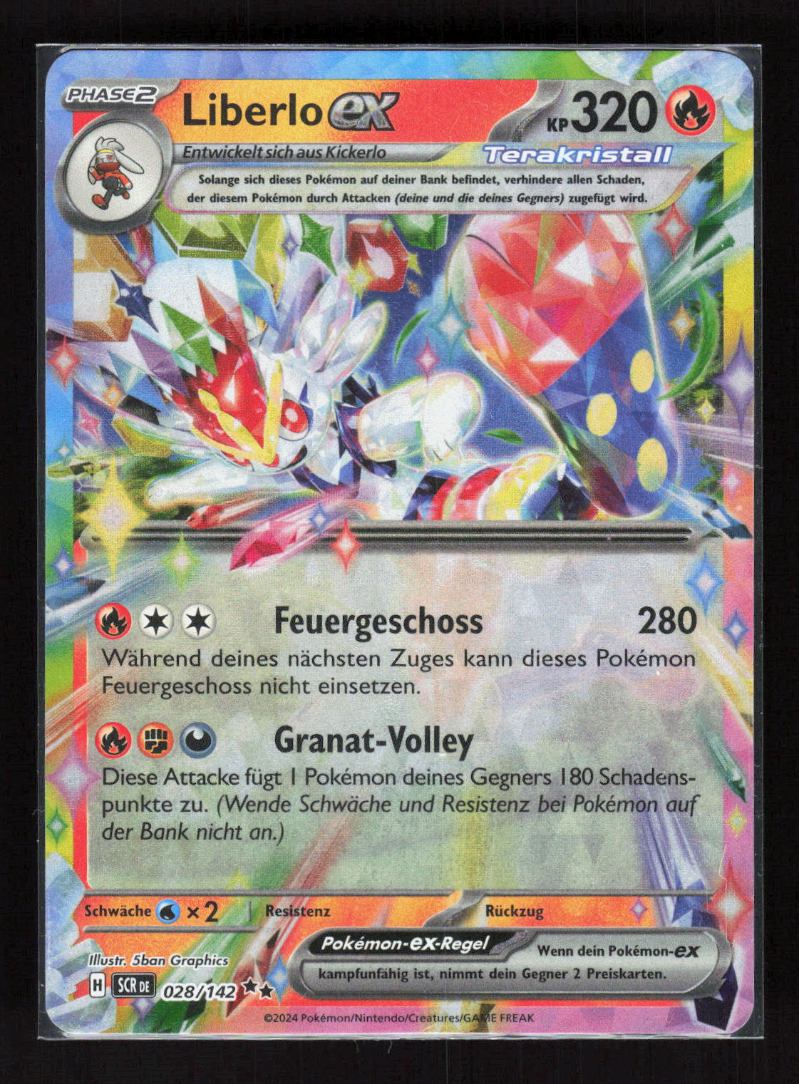 Pokémon Liberlo ex 028/142 – Stellarkrone (DE) Double Rare Holo – Vorderseite