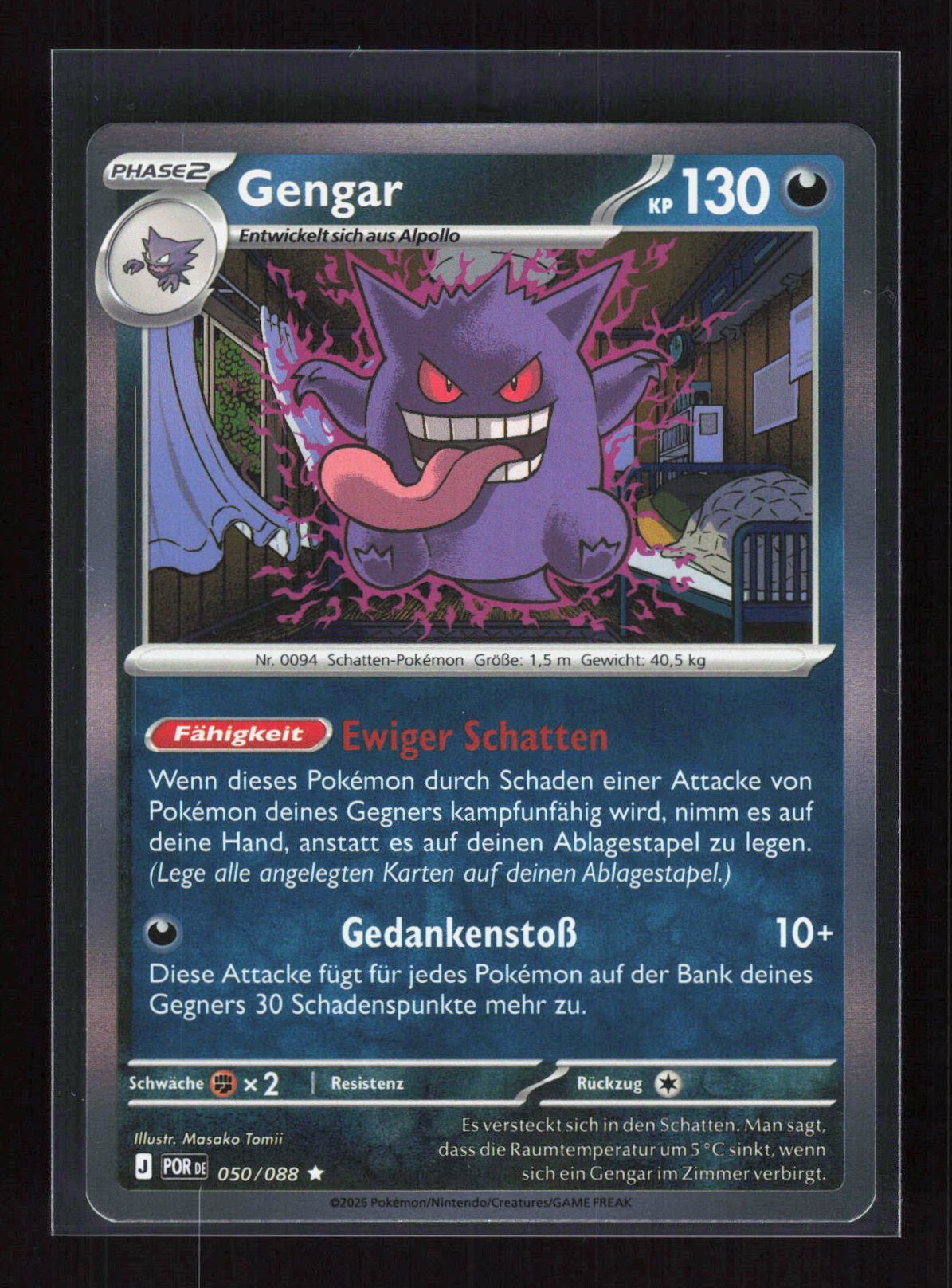 Pokémon Gengar 050/088 – Perfekte Ordnung (DE) Rare Holo – Vorderseite
