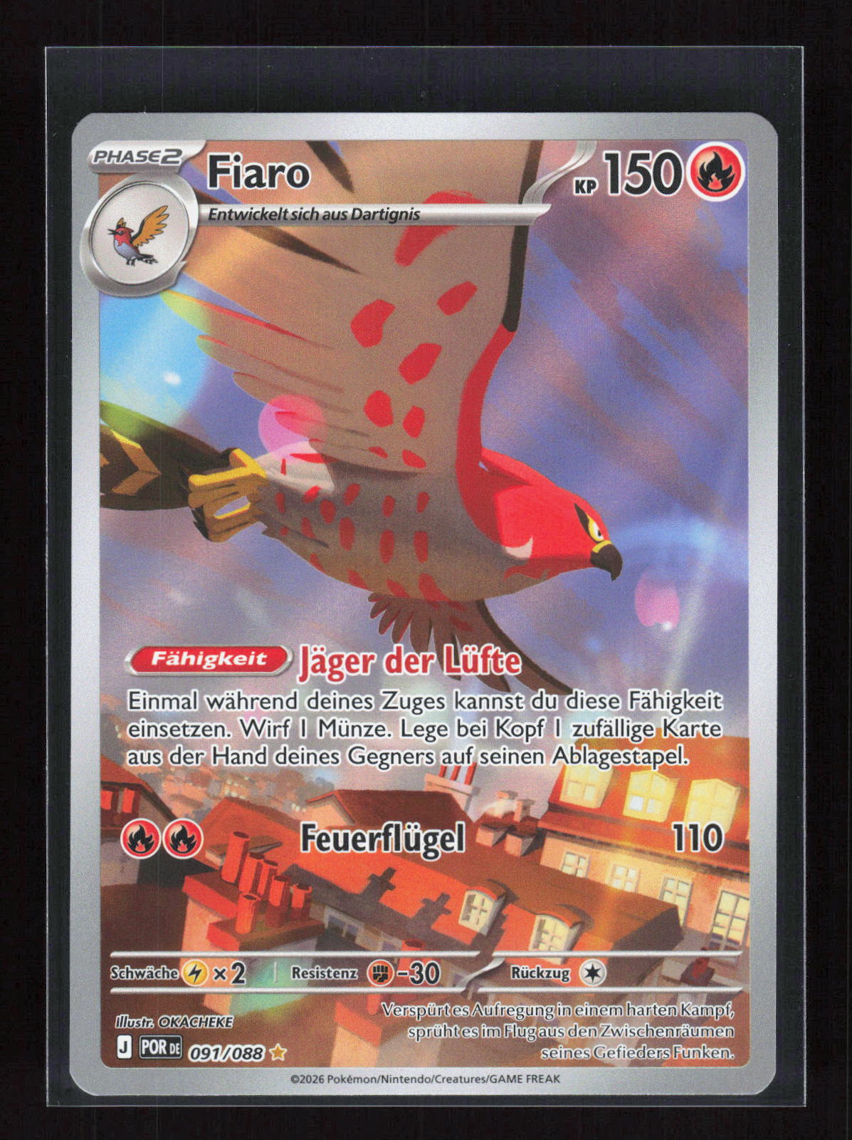 Pokémon Fiaro 091/088 – Perfekte Ordnung (DE) Illustration Rare Holo – Vorderseite