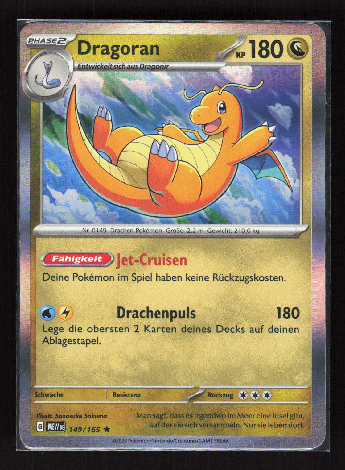 Pokémon Dragoran 149/165 – 151 (DE) Rare Holo – Vorderseite