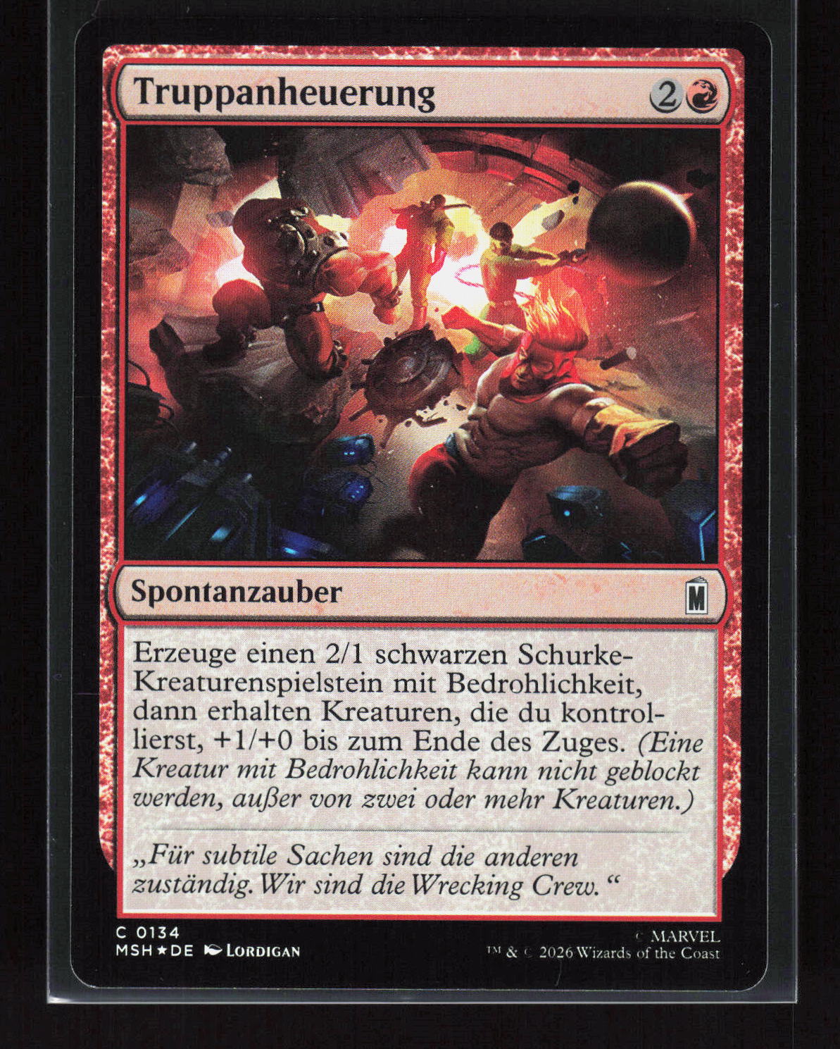Magic: The Gathering Truppanheuerung 134 – Marvel Super Heroes Common (C) Foil – Vorderseite