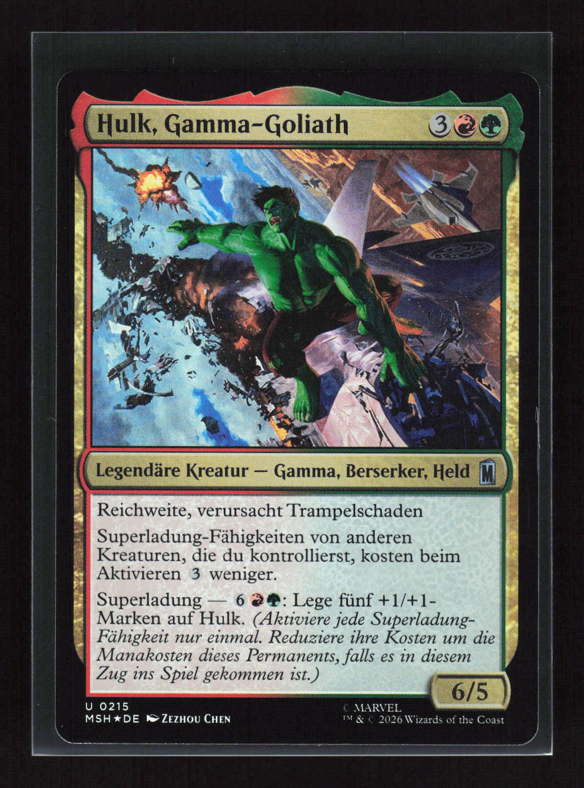 Magic: The Gathering Hulk, Gamma-Goliath 0215 Marvel Super Heroes FOIL – Vorderseite