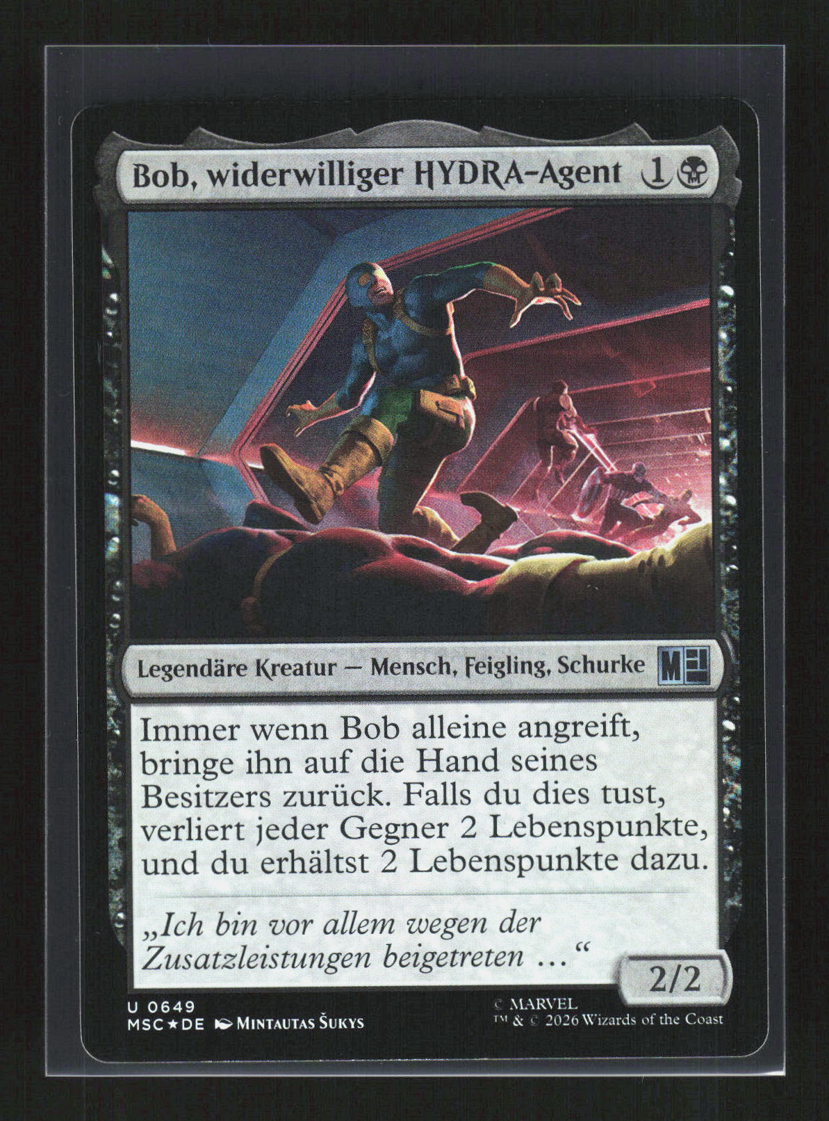 Magic: The Gathering Bob, widerwilliger HYDRA-Agent 649 Marvel Super Heroes Foil – Vorderseite