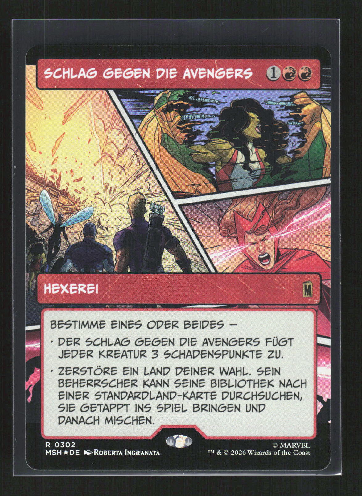 Magic: The Gathering Schlag gegen die Avengers 0302 Marvel Super Heroes Rare – Vorderseite