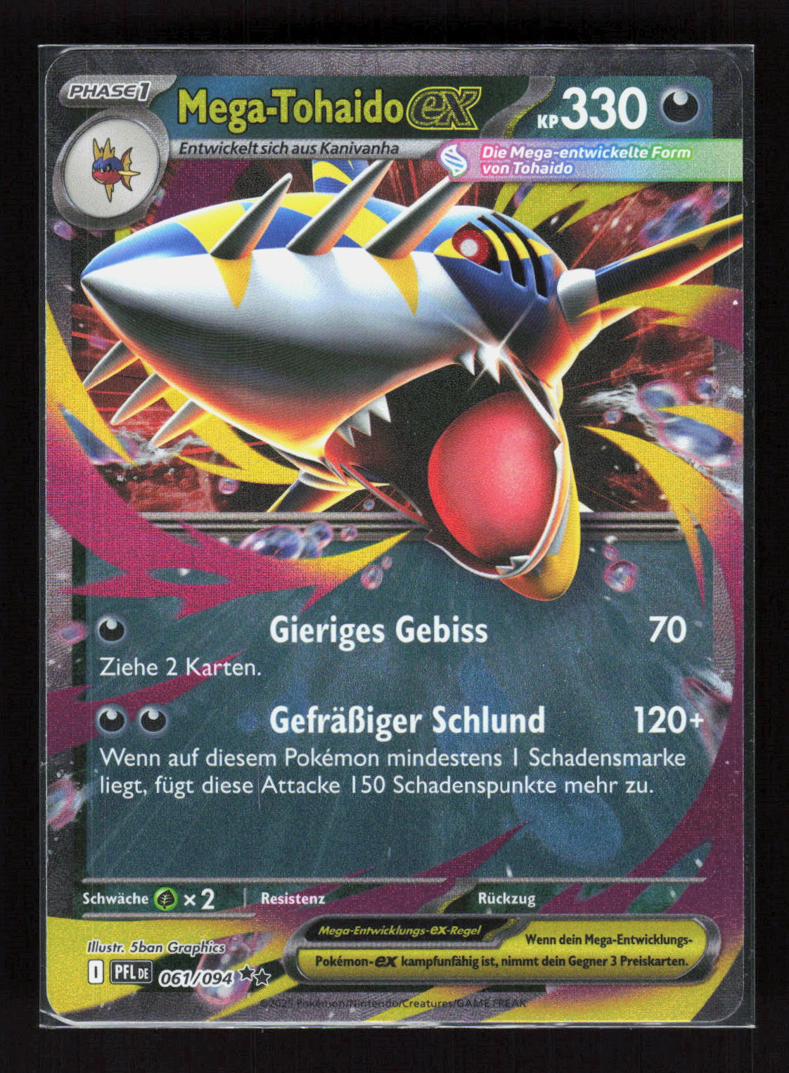 Pokémon Mega-Tohaido ex 061/094 – Fatale Flammen (DE) Double Rare Holo – Vorderseite