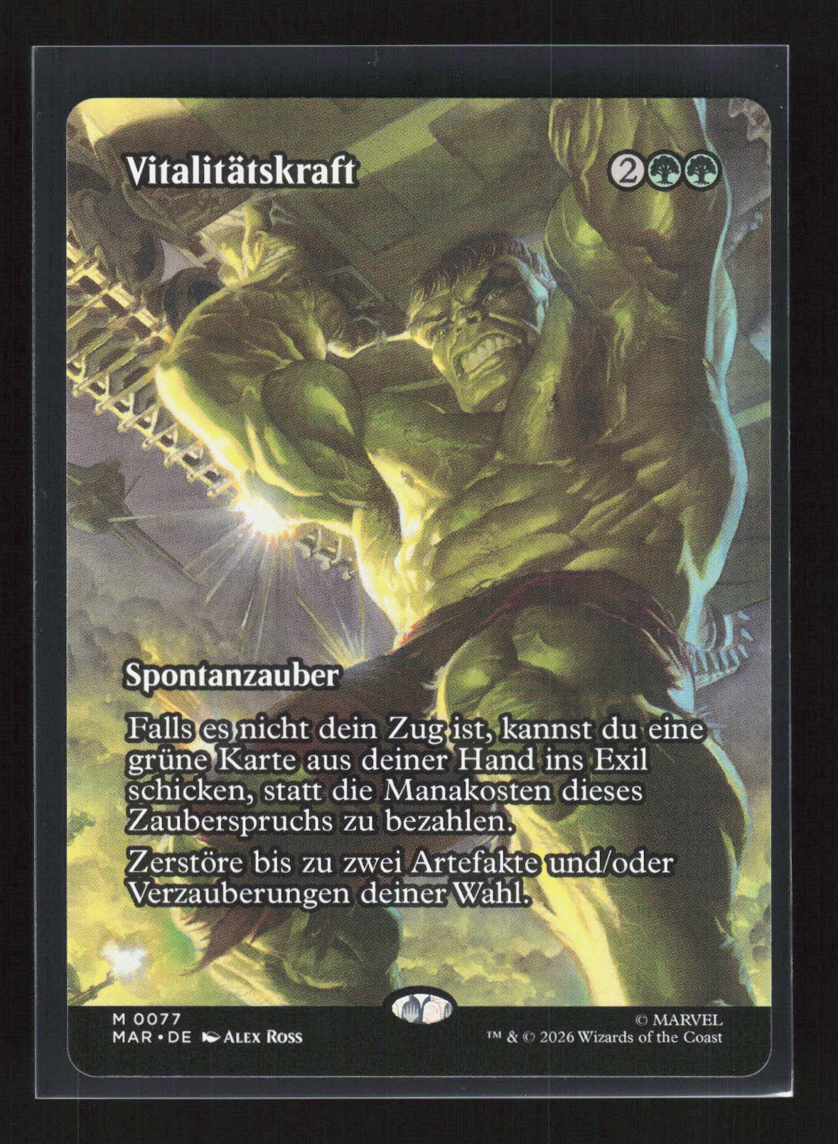Magic: The Gathering Vitalitätskraft 77 – Marvel Universe (DE) Mythic Rare (M) – Vorderseite