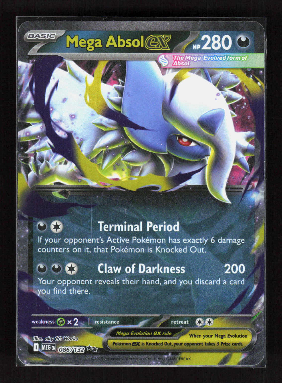 Pokémon Mega Absol ex 086/132 – Mega Evolution (EN) Double Rare Holo – Vorderseite