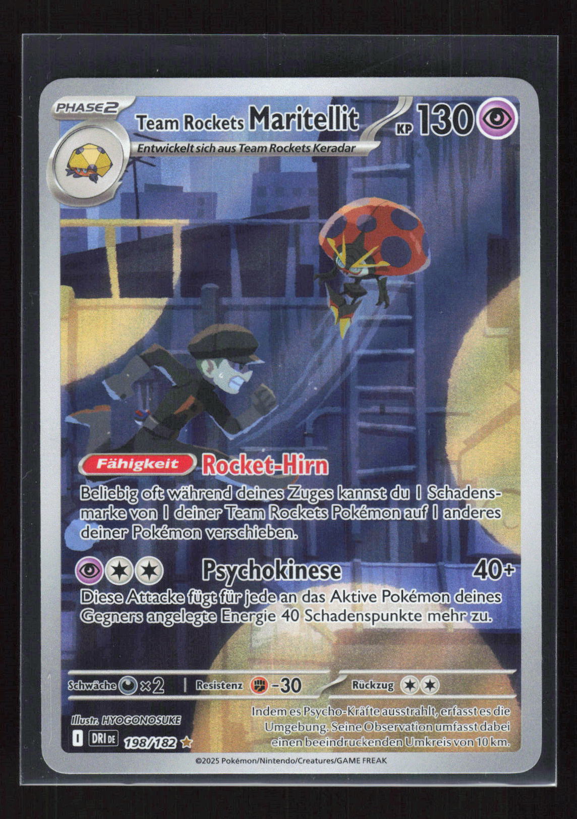 Pokémon Team Rockets Maritellit 198/182 – Ewige Rivalen Illustration Rare Holo – Vorderseite