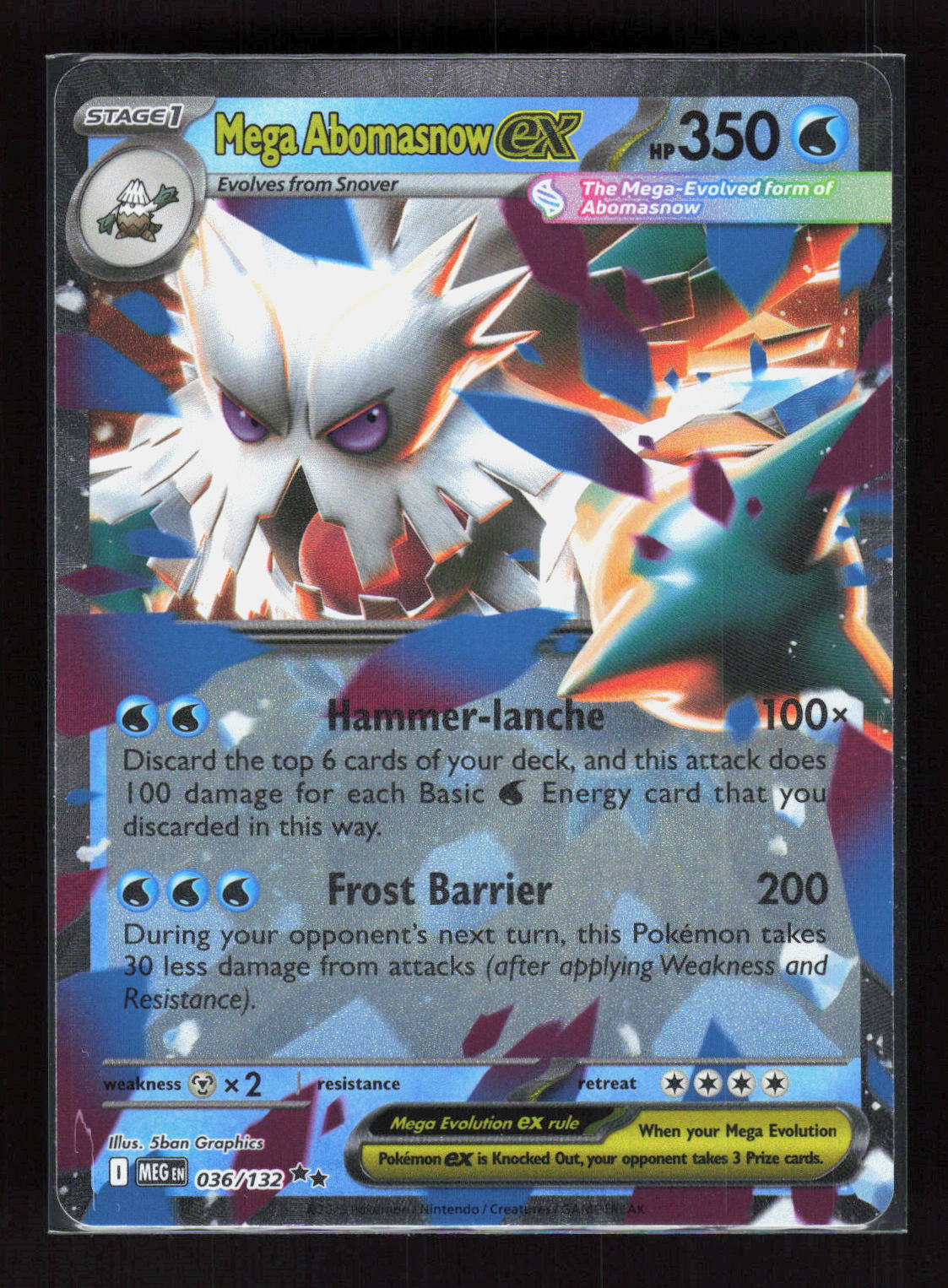 Pokémon Mega Abomasnow ex 036/132 – Mega Evolution (EN) Double Rare Holo – Vorderseite