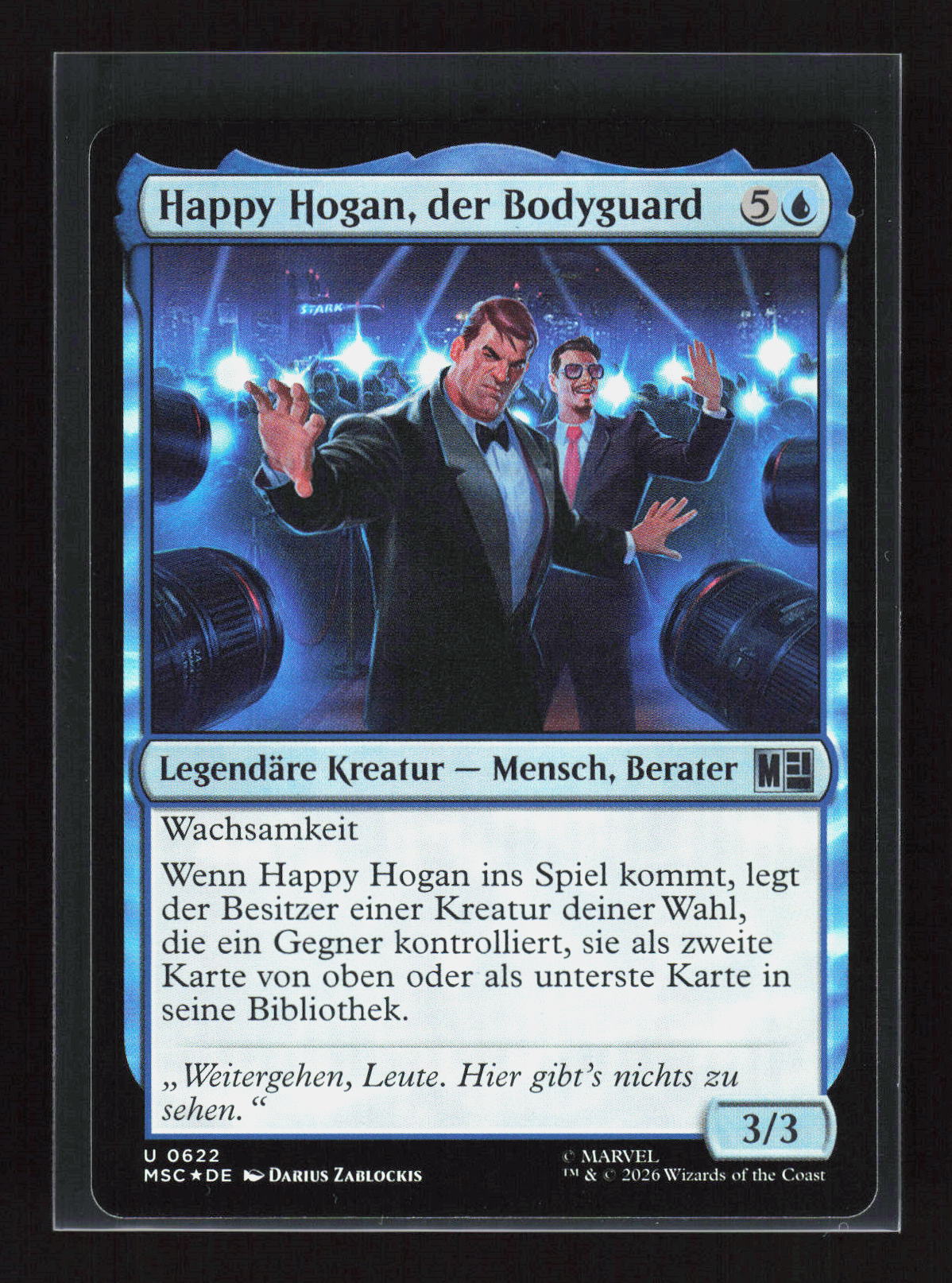 Magic: The Gathering Happy Hogan, der Bodyguard 622 Marvel Super Heroes Foil – Vorderseite
