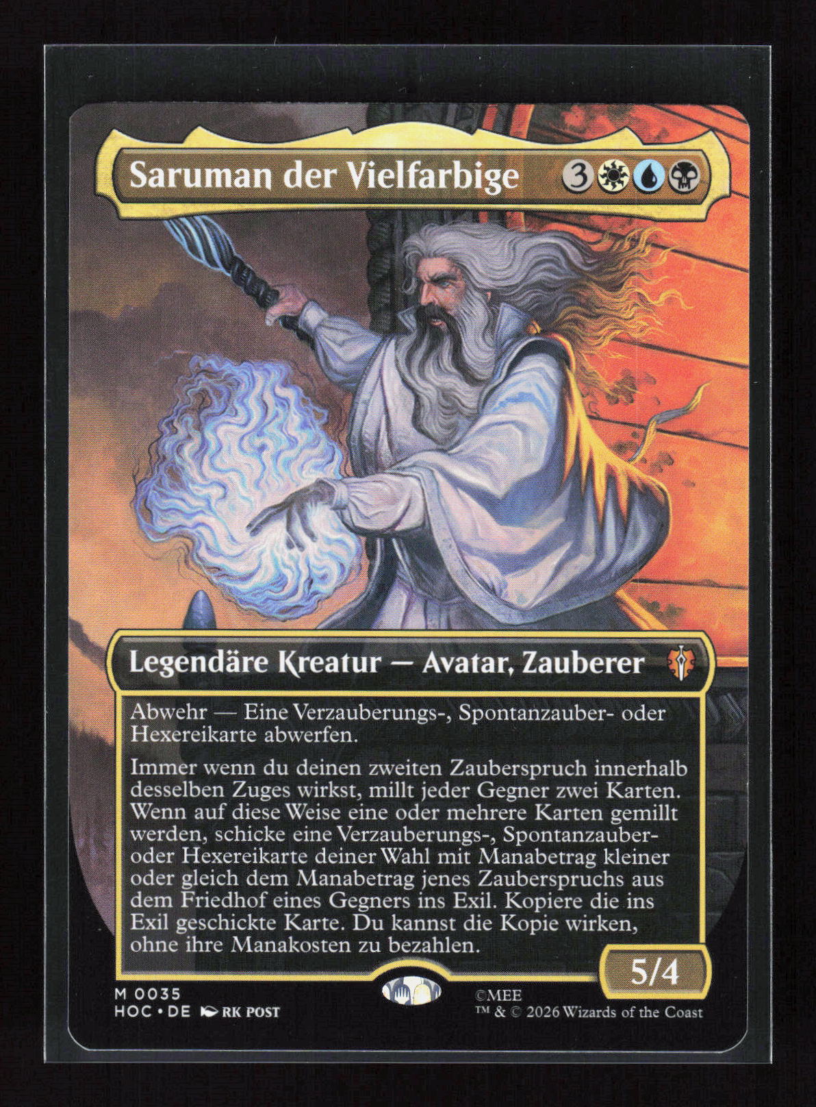 Magic: The Gathering Saruman der Vielfarbige 0035 Der Hobbit Mythic Rare (M) FA – Vorderseite