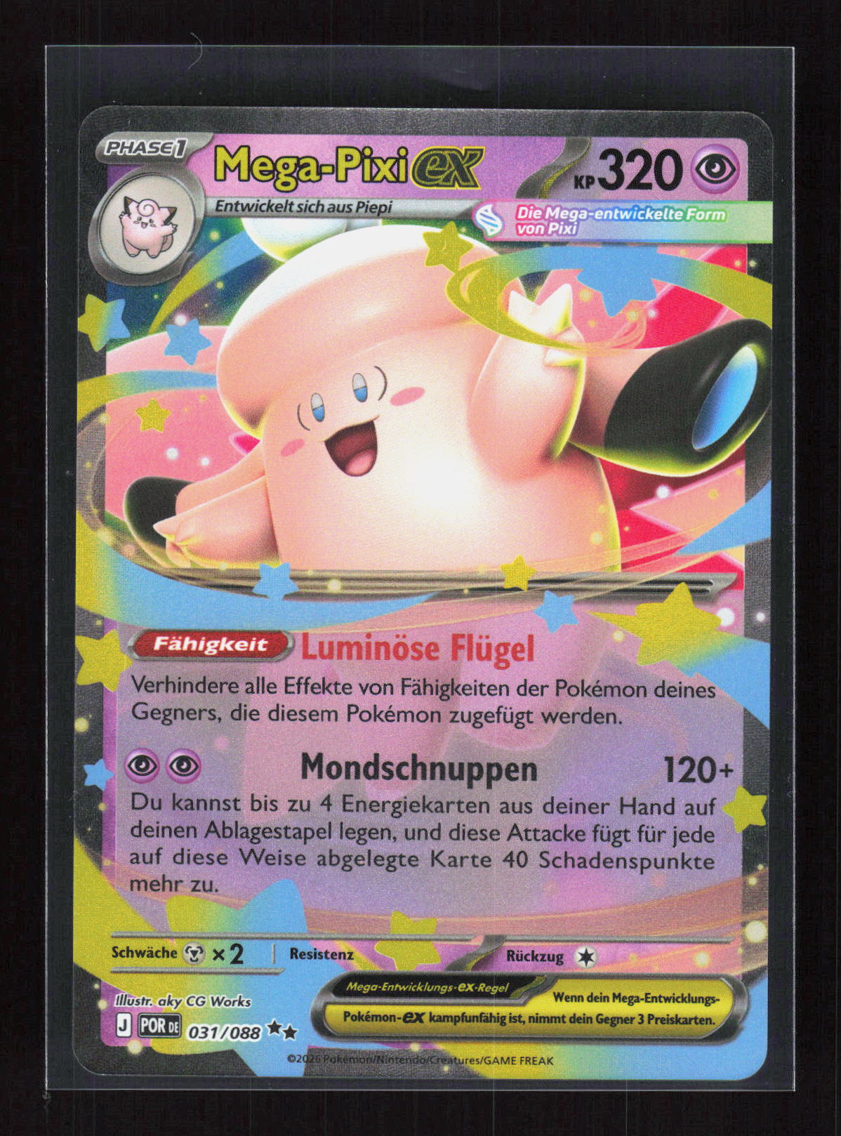Pokémon Mega-Pixi ex 031/088 – Perfekte Ordnung (DE) Double Rare Holo – Vorderseite