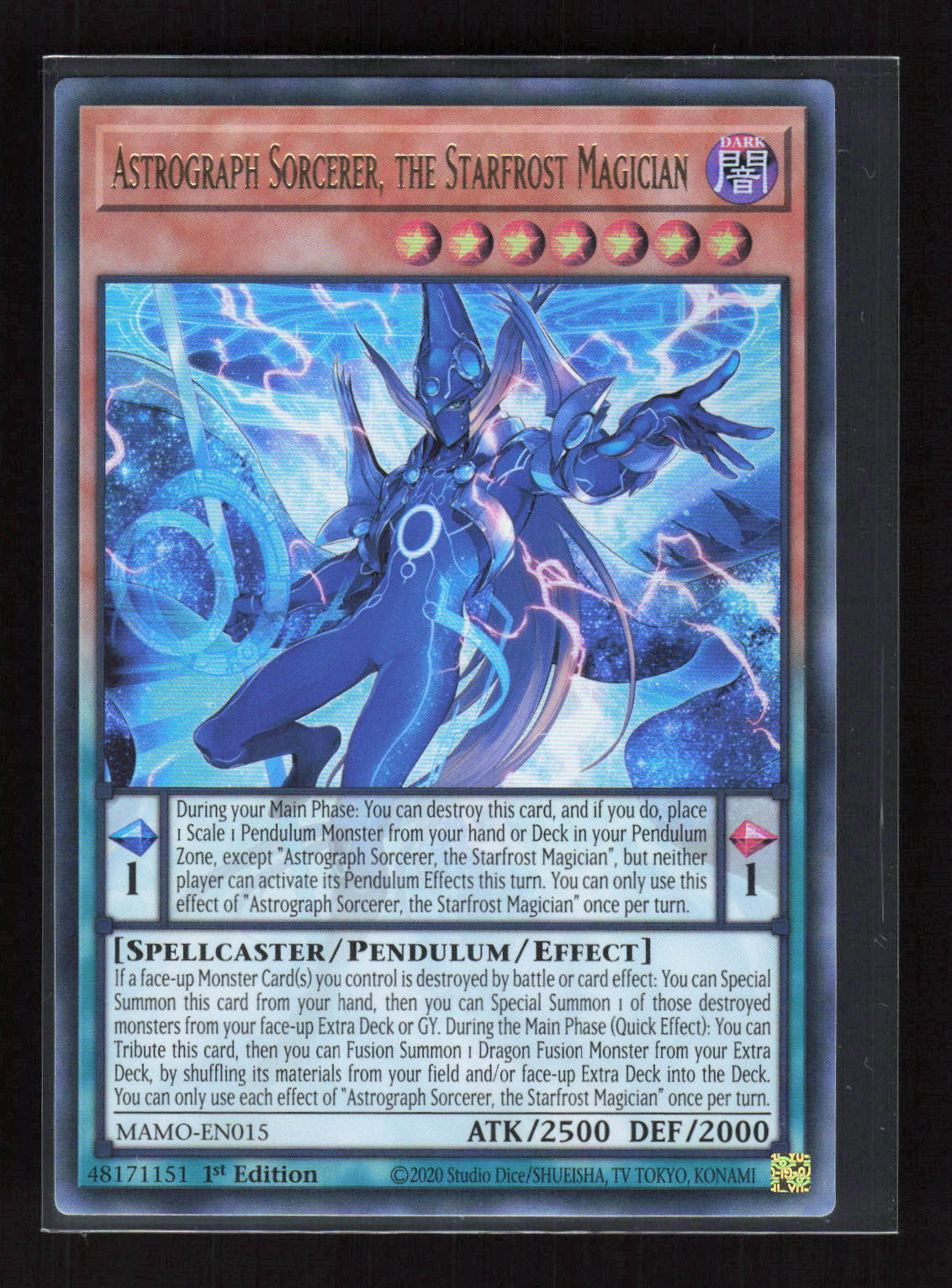 Yu-Gi-Oh! Astrograph Sorcerer, the Starfrost Magician MAMO-EN015 Magnificent UR – Vorderseite